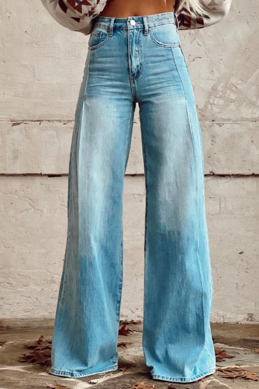 Amaya Stylish Wide-Leg Denim Pants
