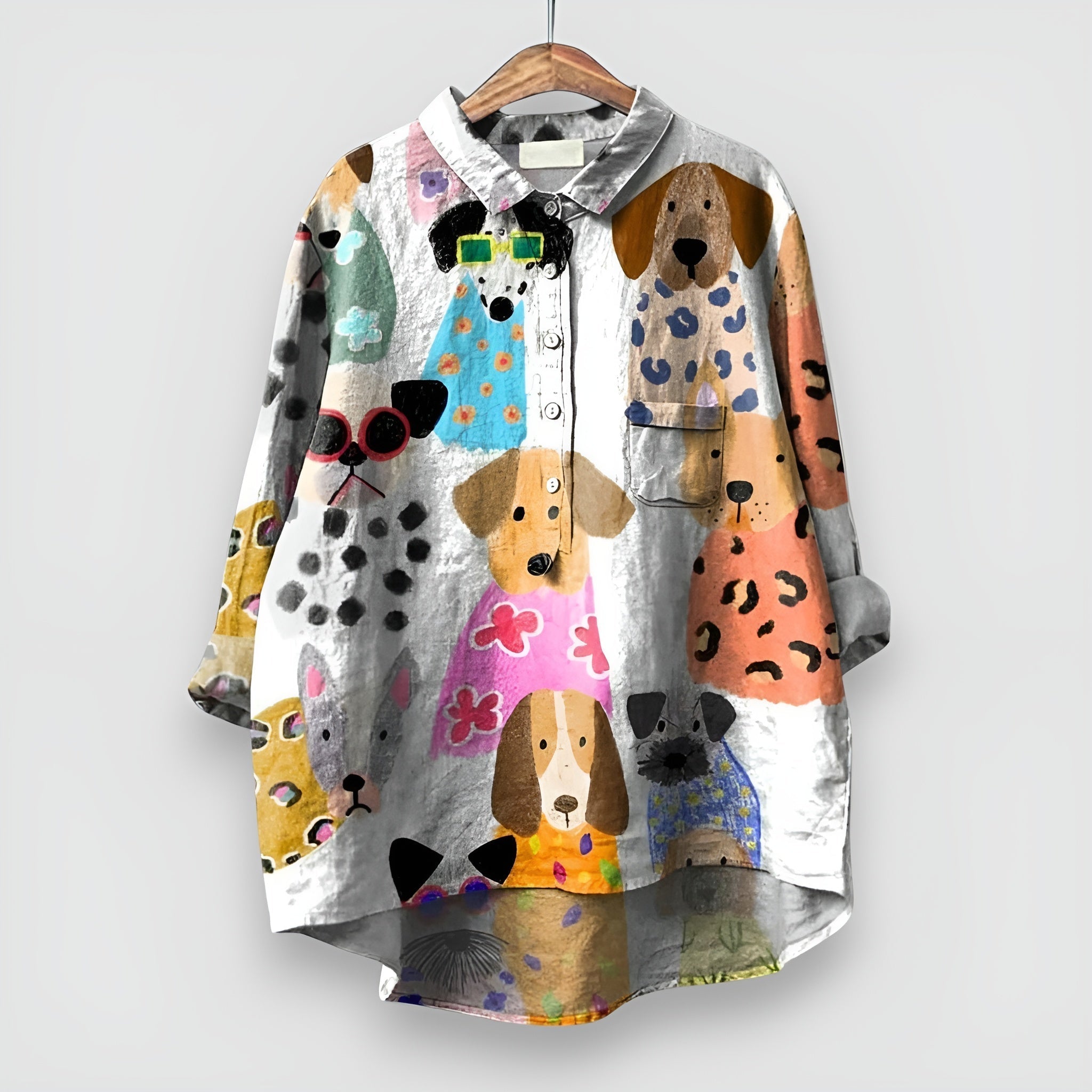 Amelia Dog Print Casual Shirt