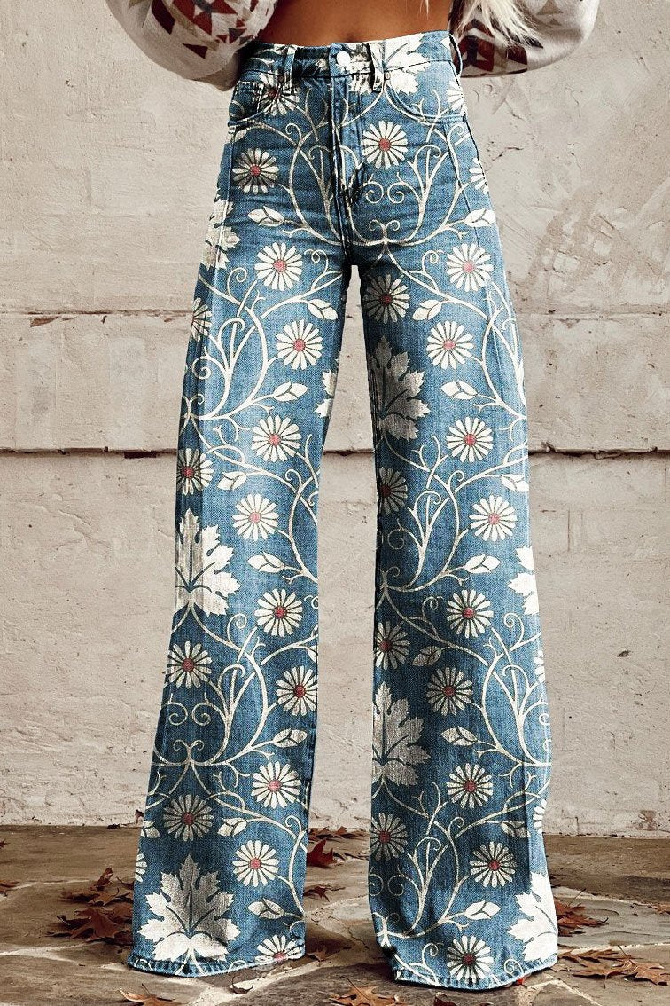 Amara Stylish Wide-Leg Floral Pants