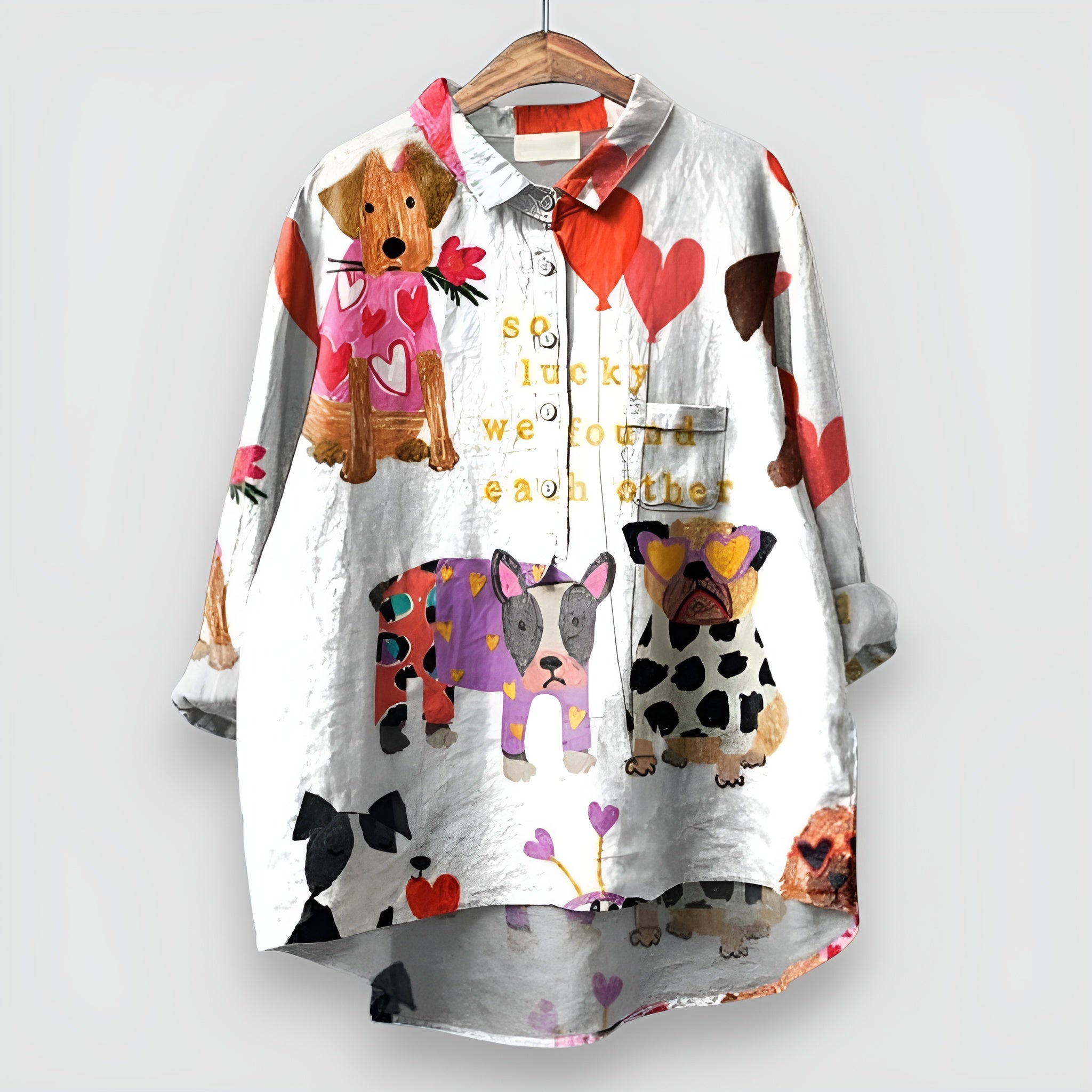 Amelia Dog Print Casual Shirt