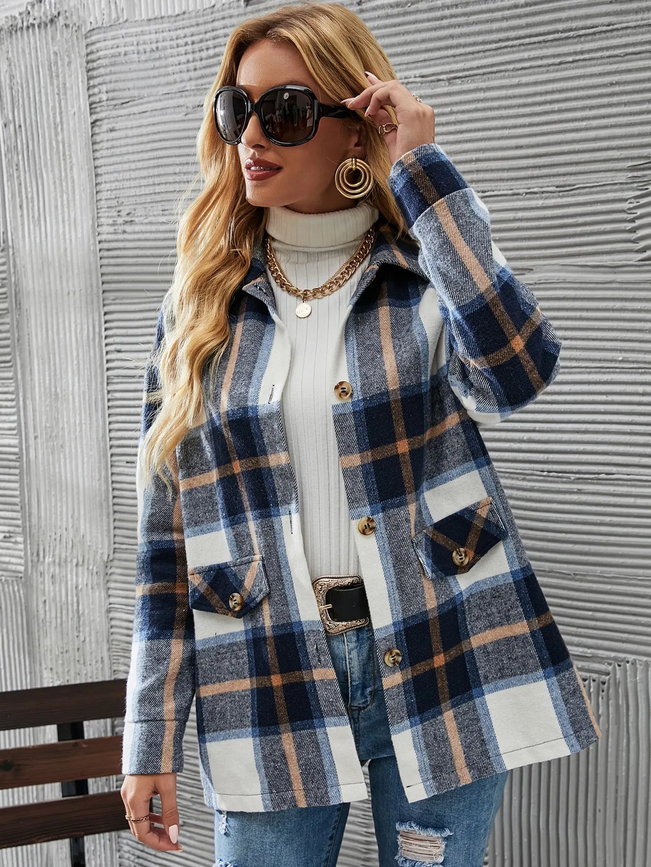Amara Checkered Blazer Jacket