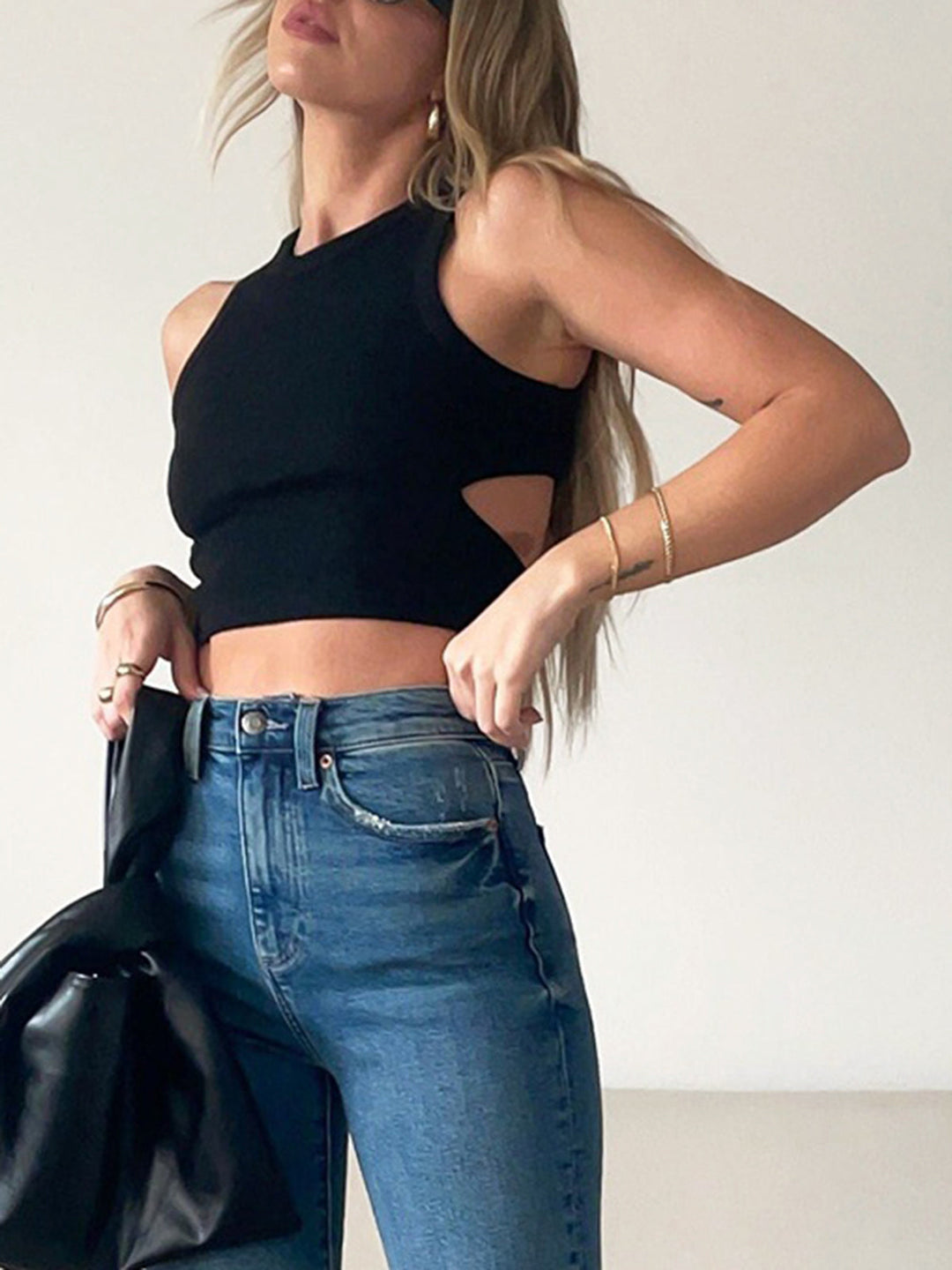 Brio Back Cutout Crop Top