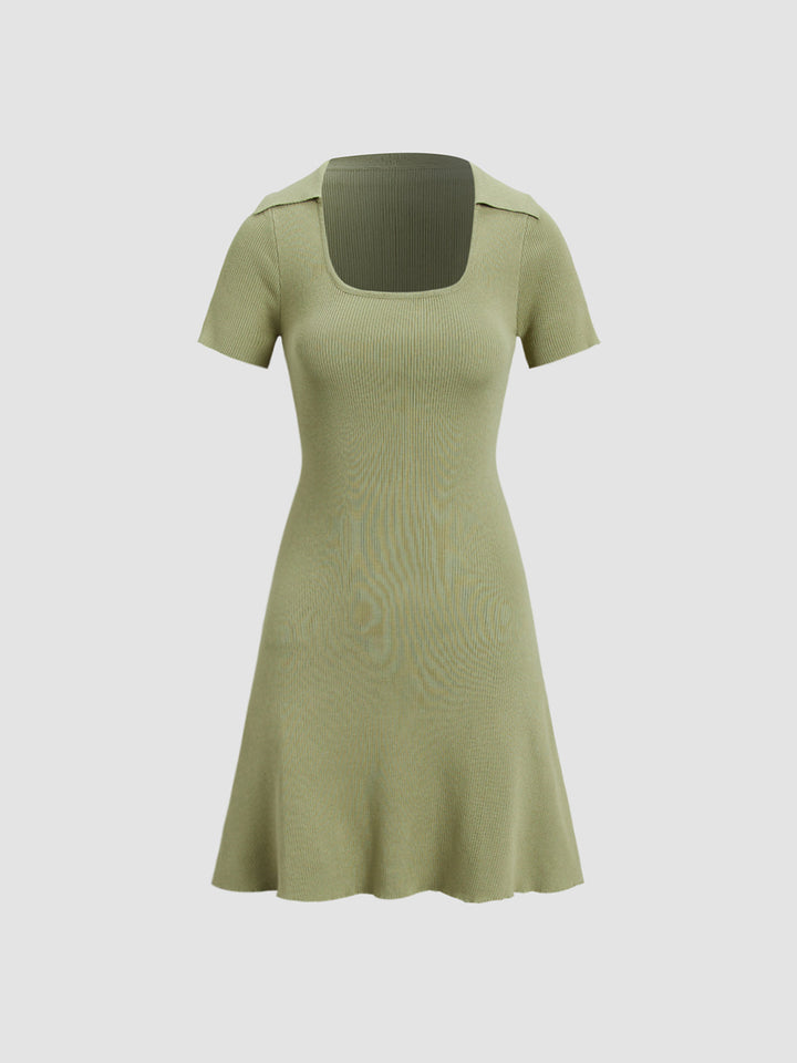 Mira Collared Ribbed Dress