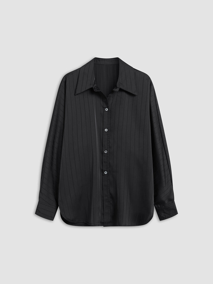 Elara Oversized Button-Up Collared Shirt