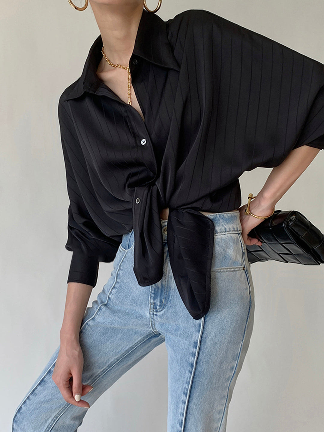 Elara Oversized Button-Up Collared Shirt