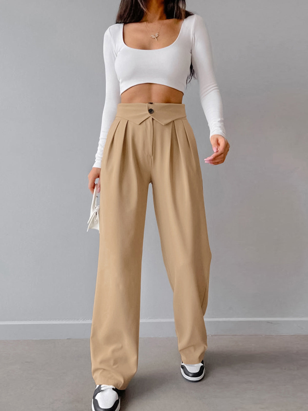Hazel Street Fold-Waistband Trousers