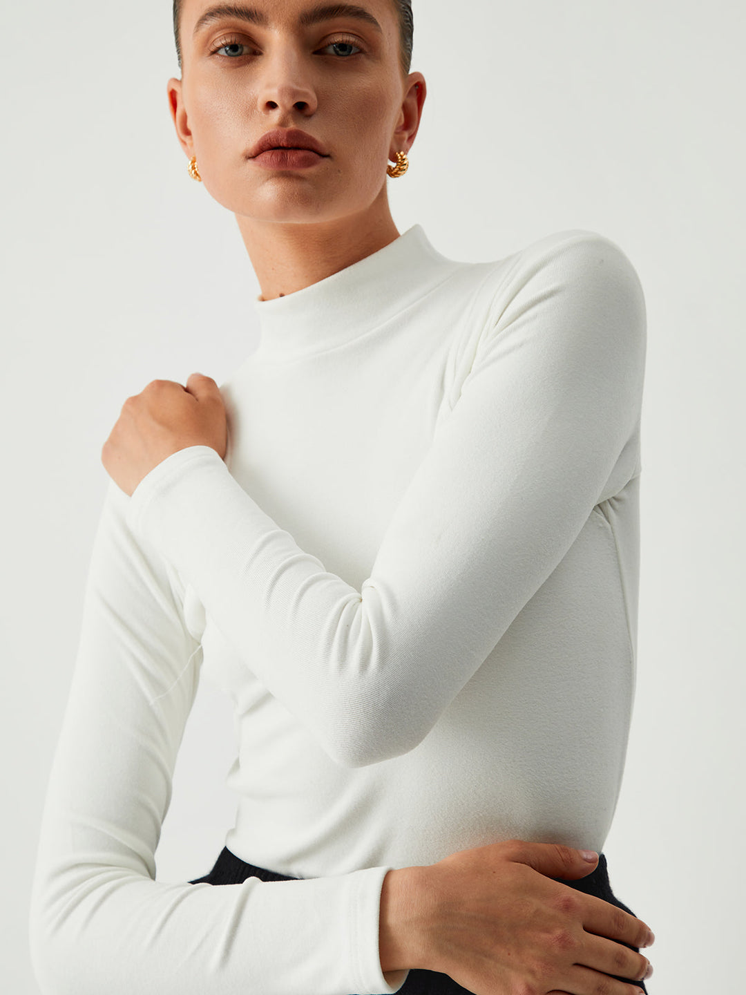 Ava Mock Neck Long Sleeve Top