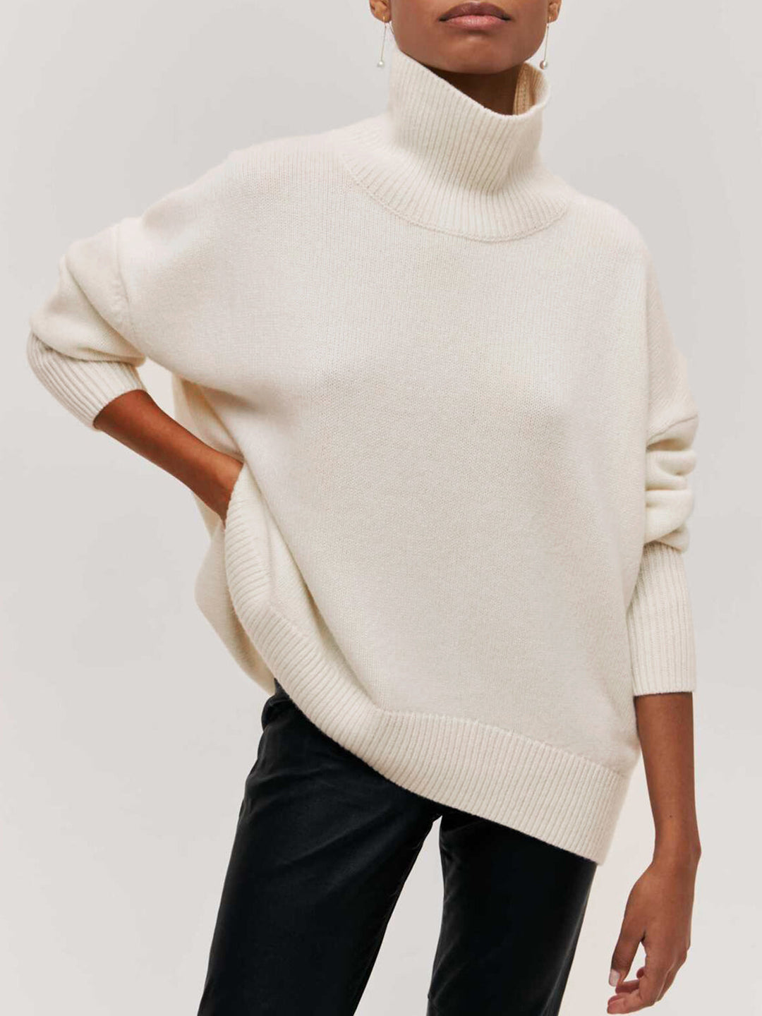 Amelia Cloudless Sky Turtleneck Oversized Sweater