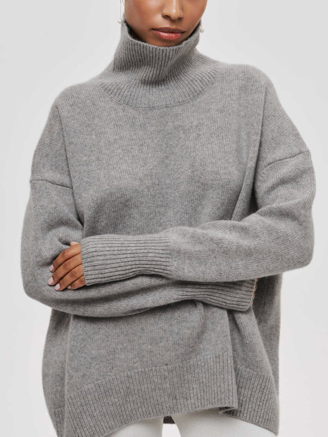 Amelia Cloudless Sky Turtleneck Oversized Sweater