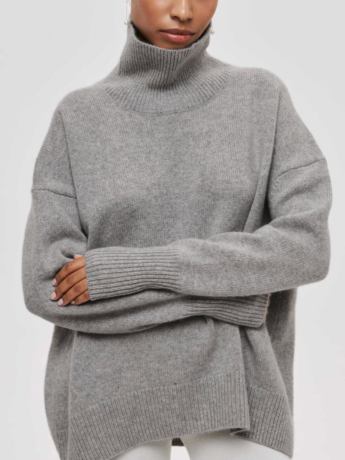 Amelia Cloudless Sky Turtleneck Oversized Sweater