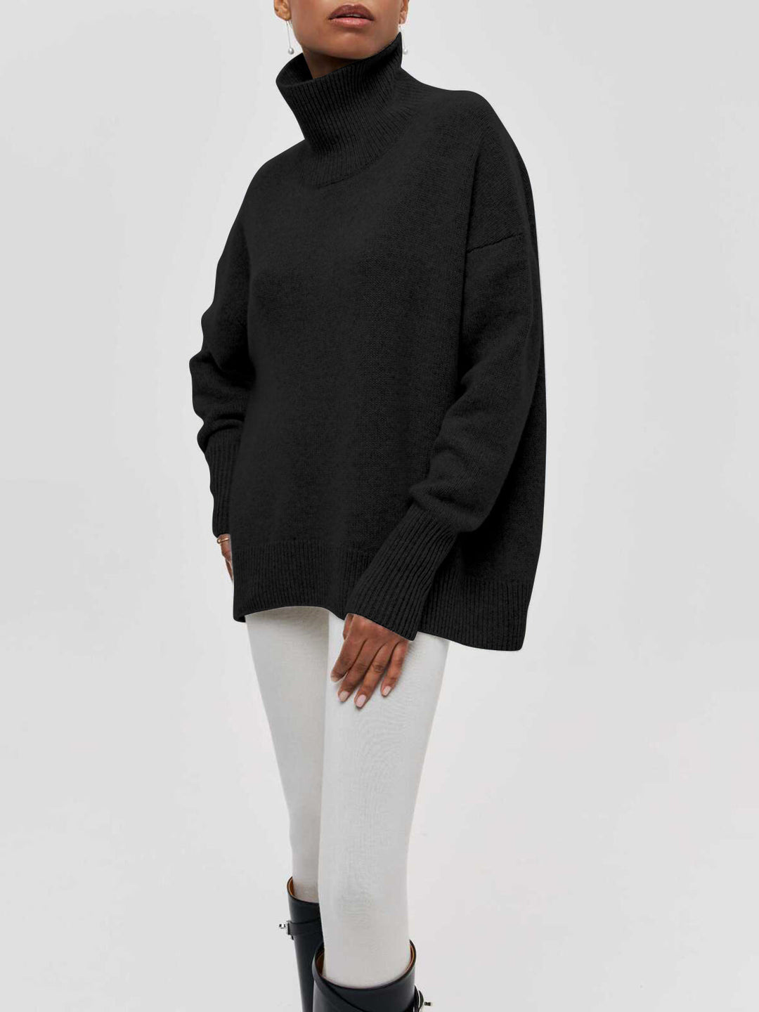 Amelia Cloudless Sky Turtleneck Oversized Sweater