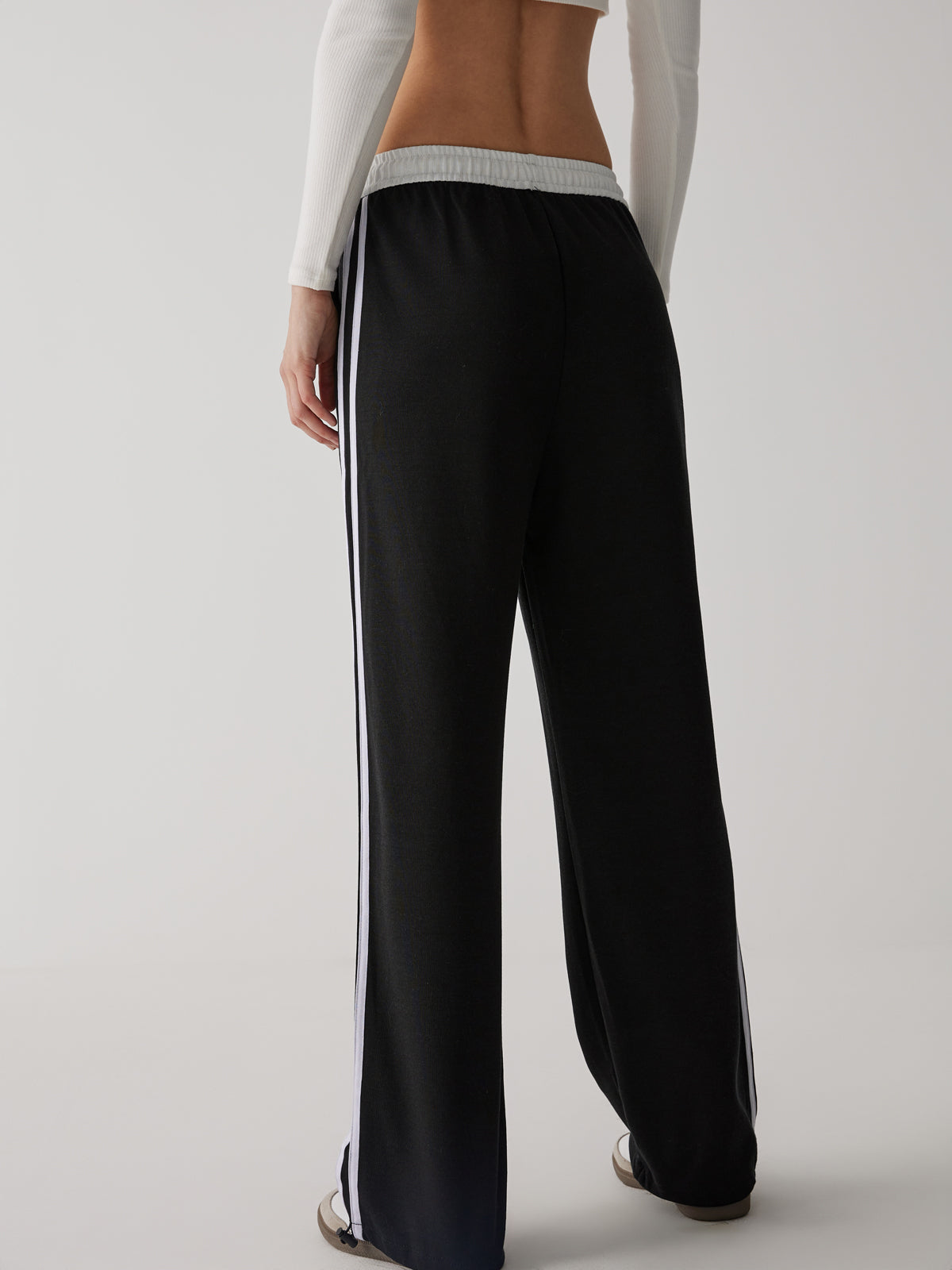 Ivy Contrast Waist Wide Leg Trousers