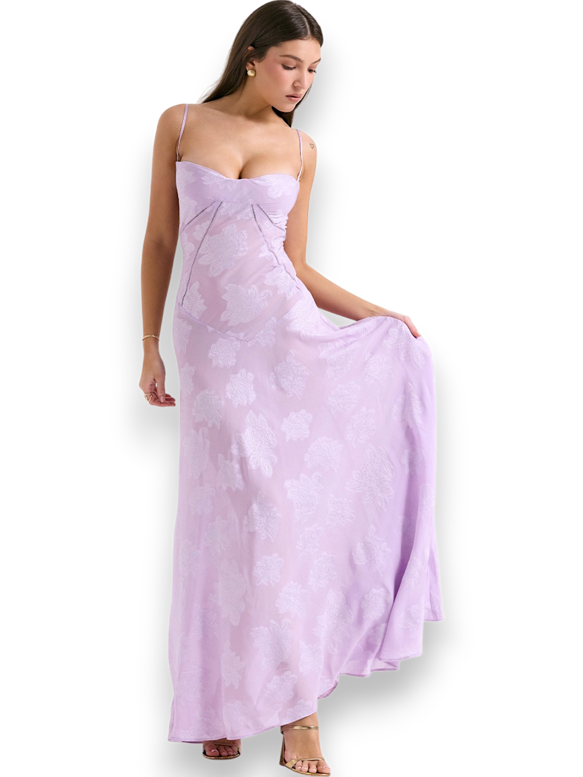 Amara Blossom Purple Floral Vintage Gown