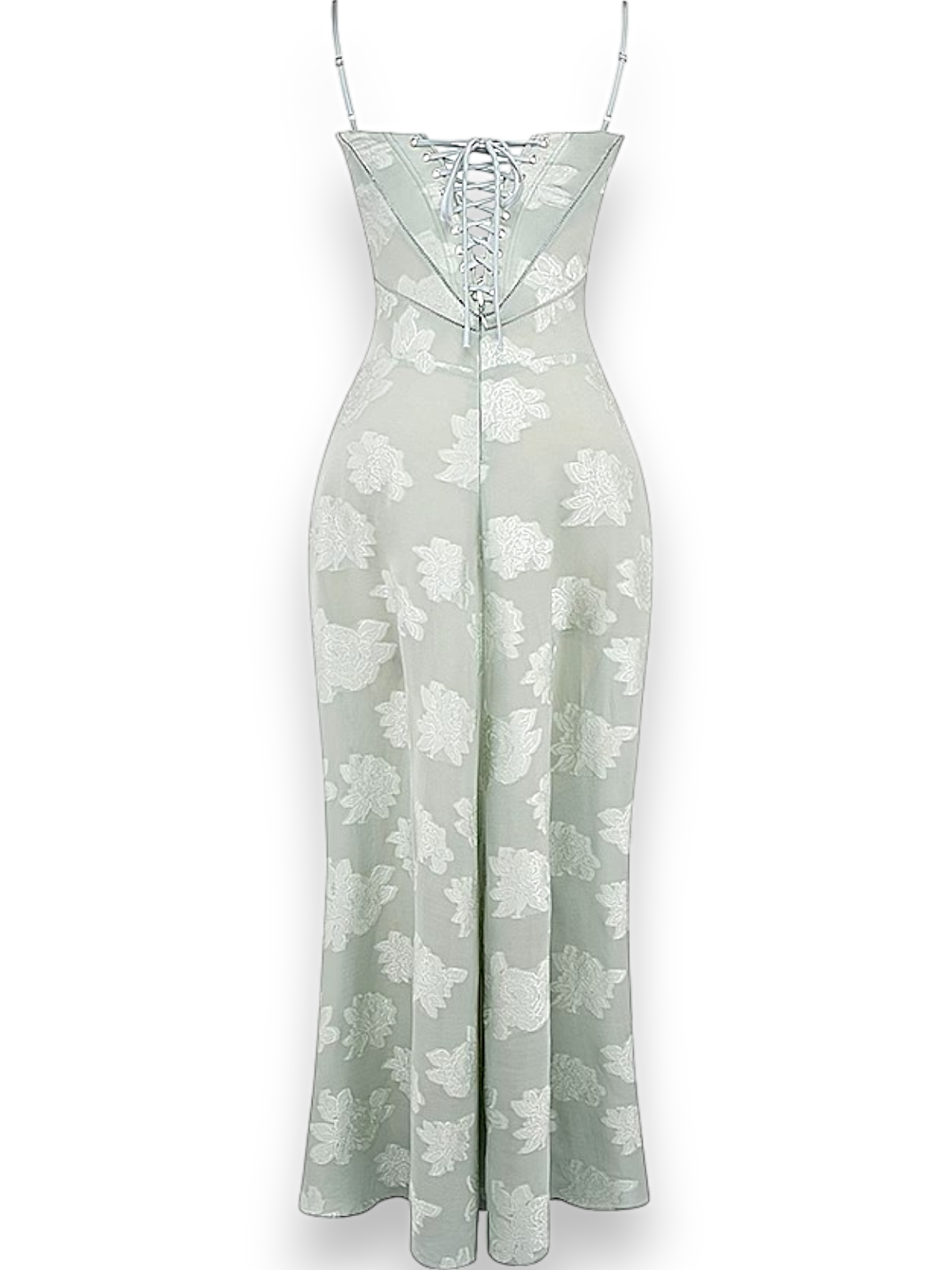 Amara Blossom Green Floral Vintage Gown