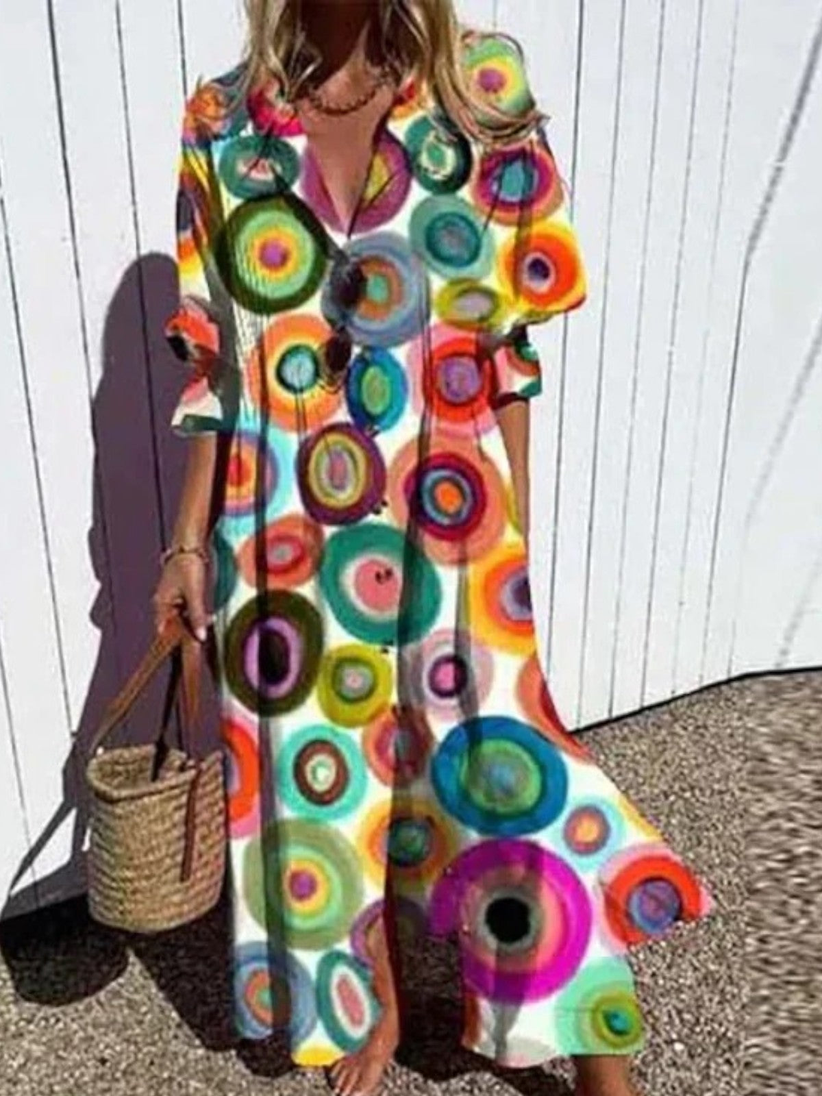Cassidy Boho Puff Sleeve Maxi Dress