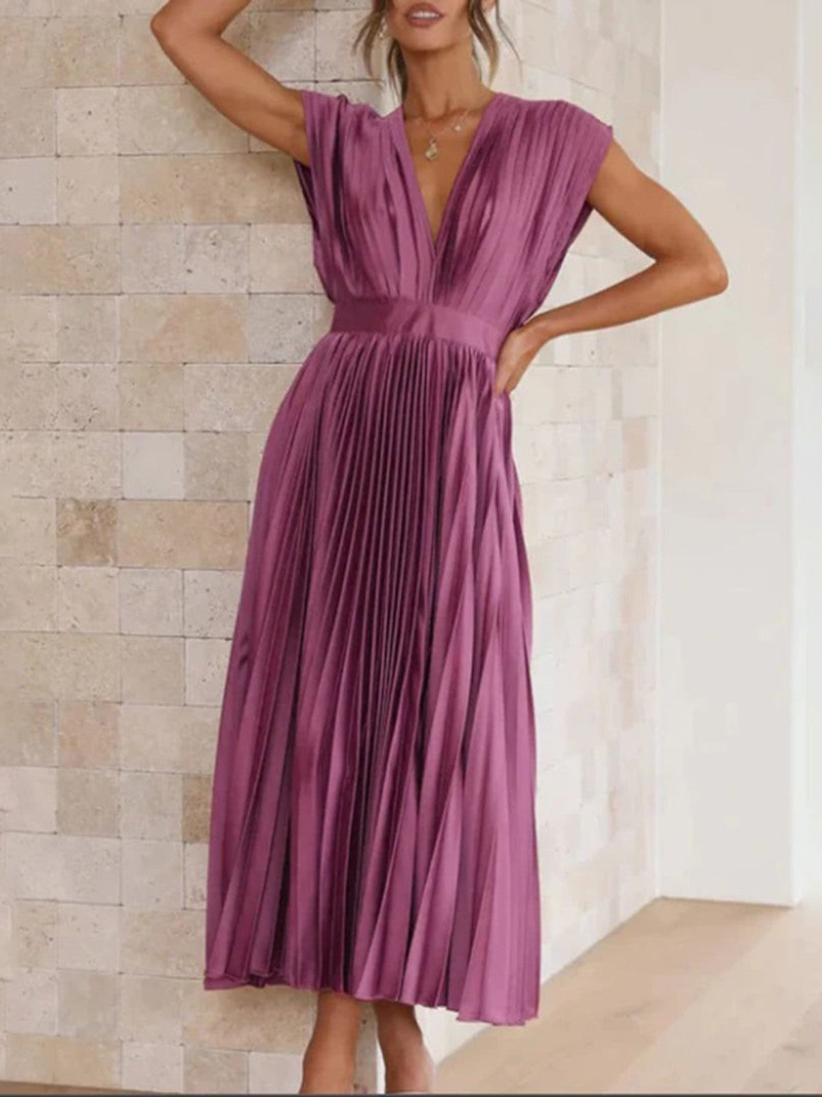 Alina Draped Neck Midi Dress