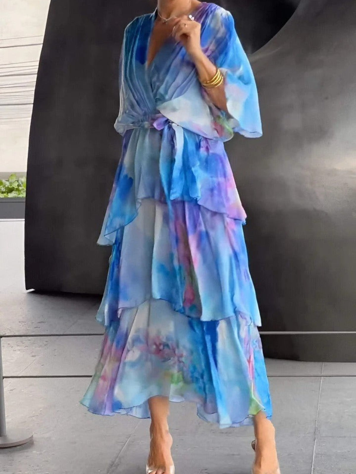 Celeste V-Neck Midi Dress