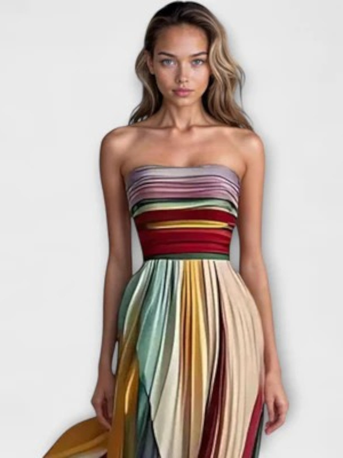 Amara Striped Tube Top Maxi Dress