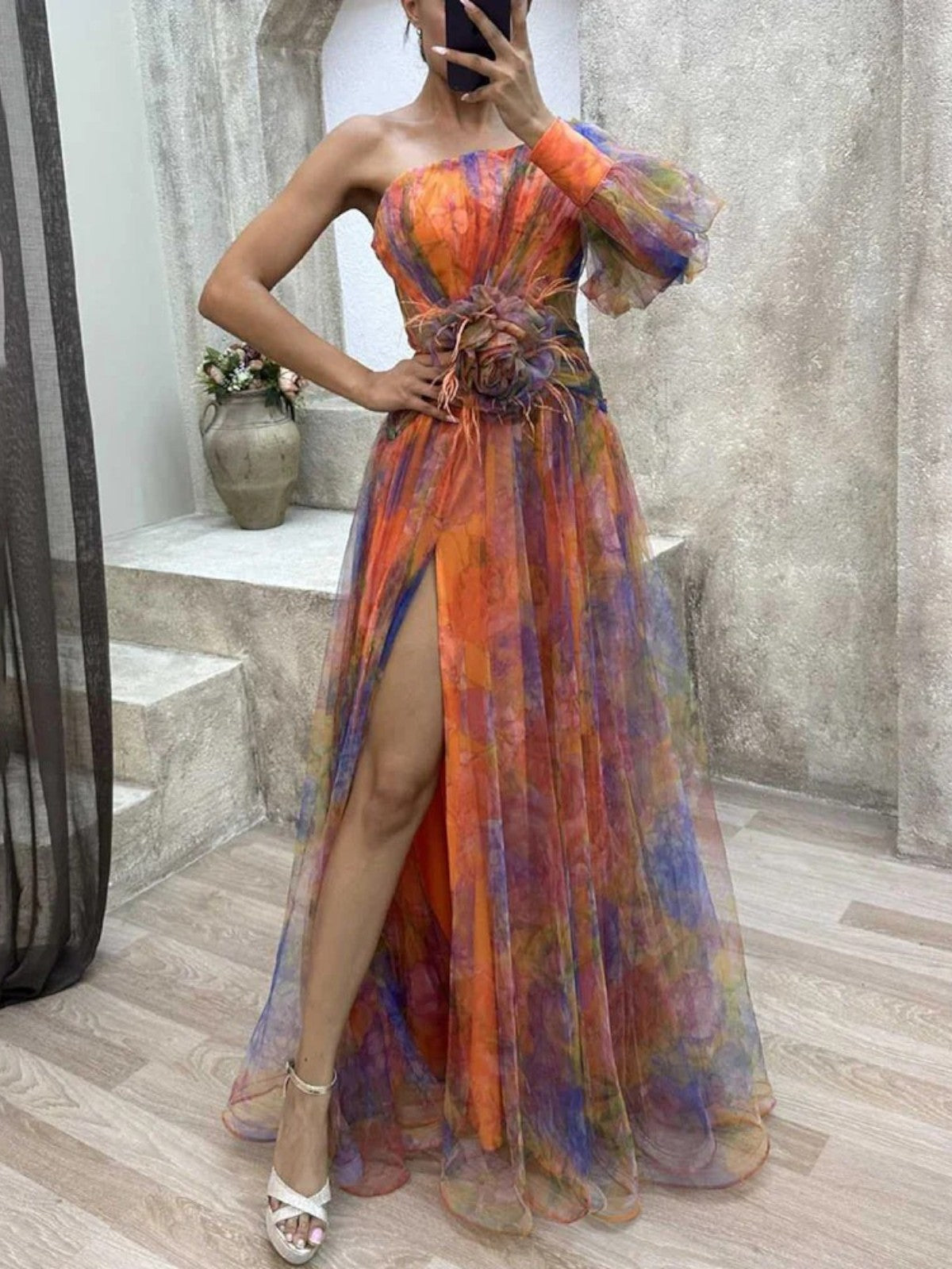 Elara Elegant Split Maxi Dress