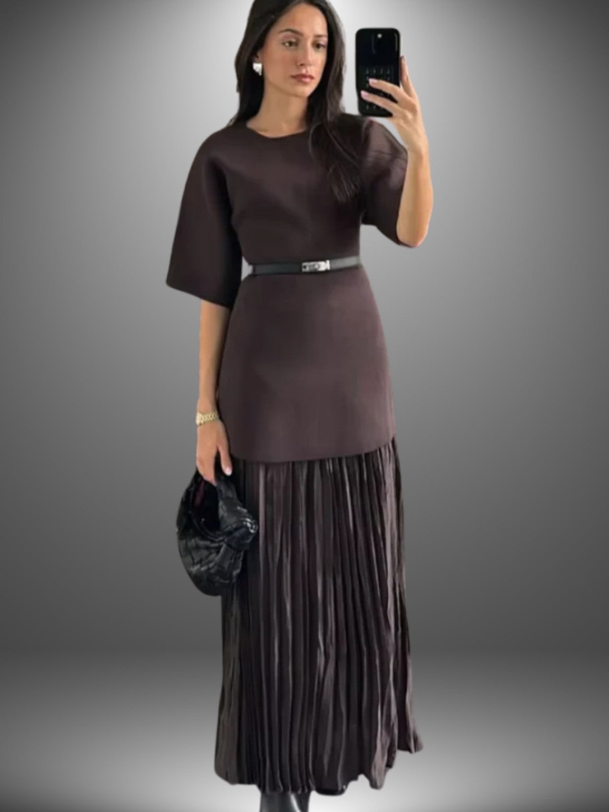 Claribel Pleated Maxi Dress