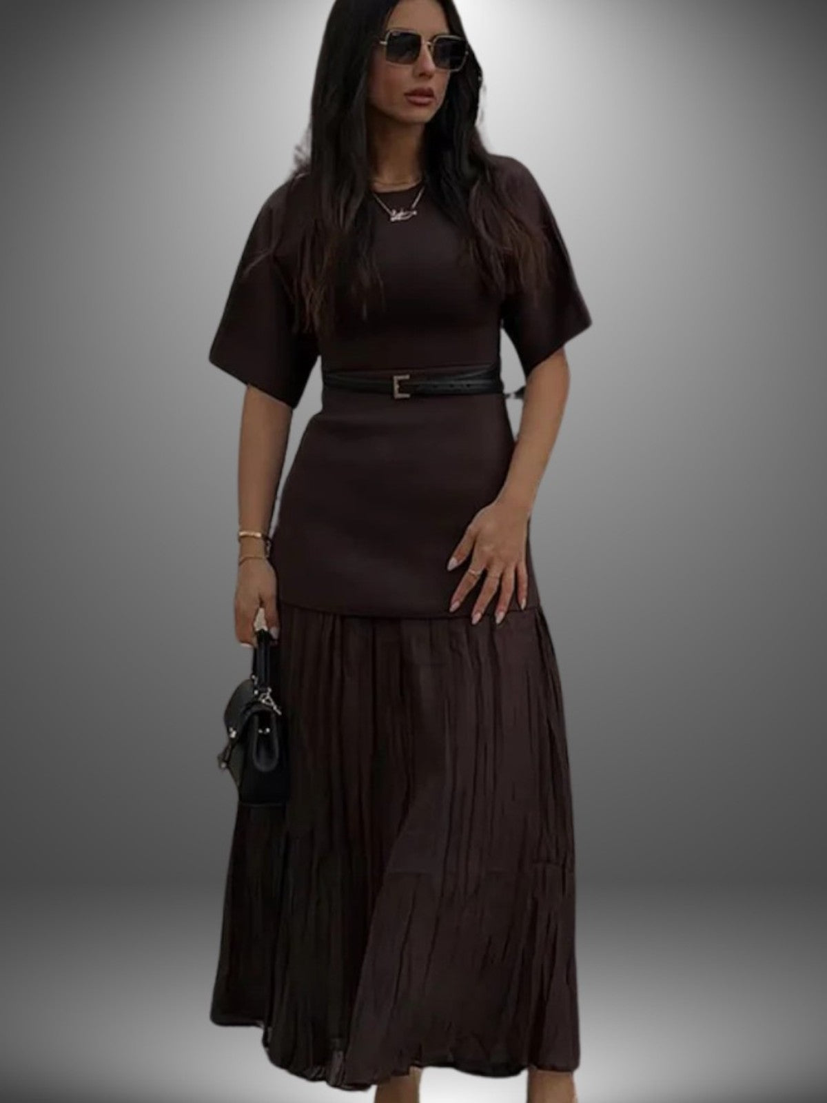 Claribel Pleated Maxi Dress