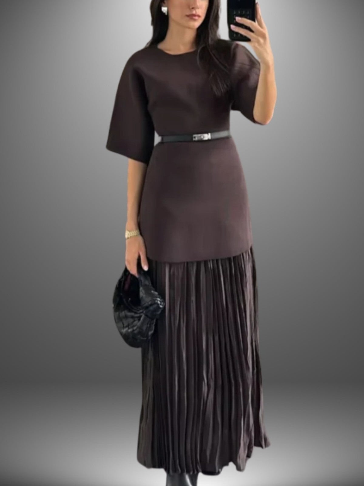 Claribel Pleated Maxi Dress