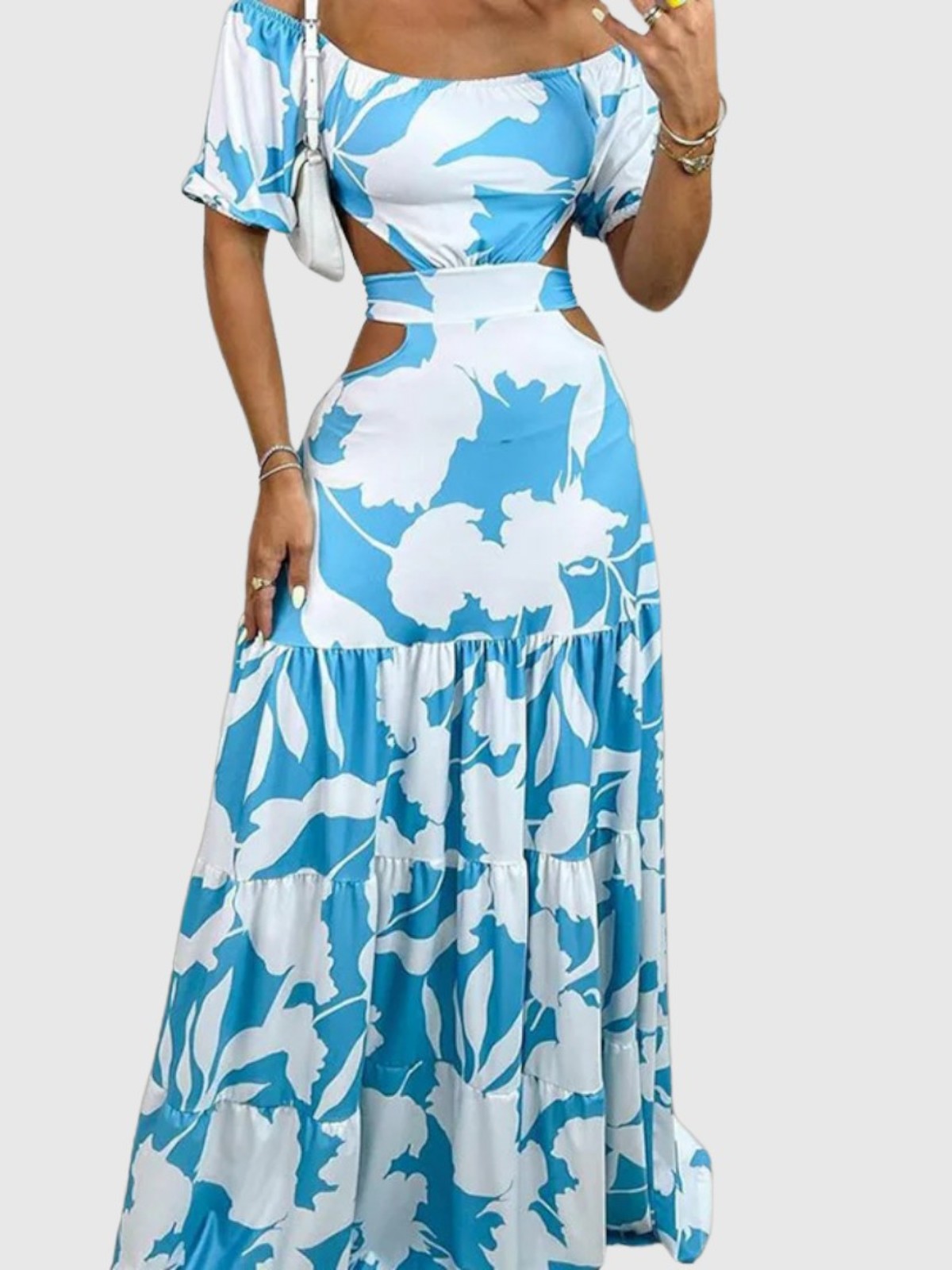 Leona Irregular Grain Cut-Out Midi Dress