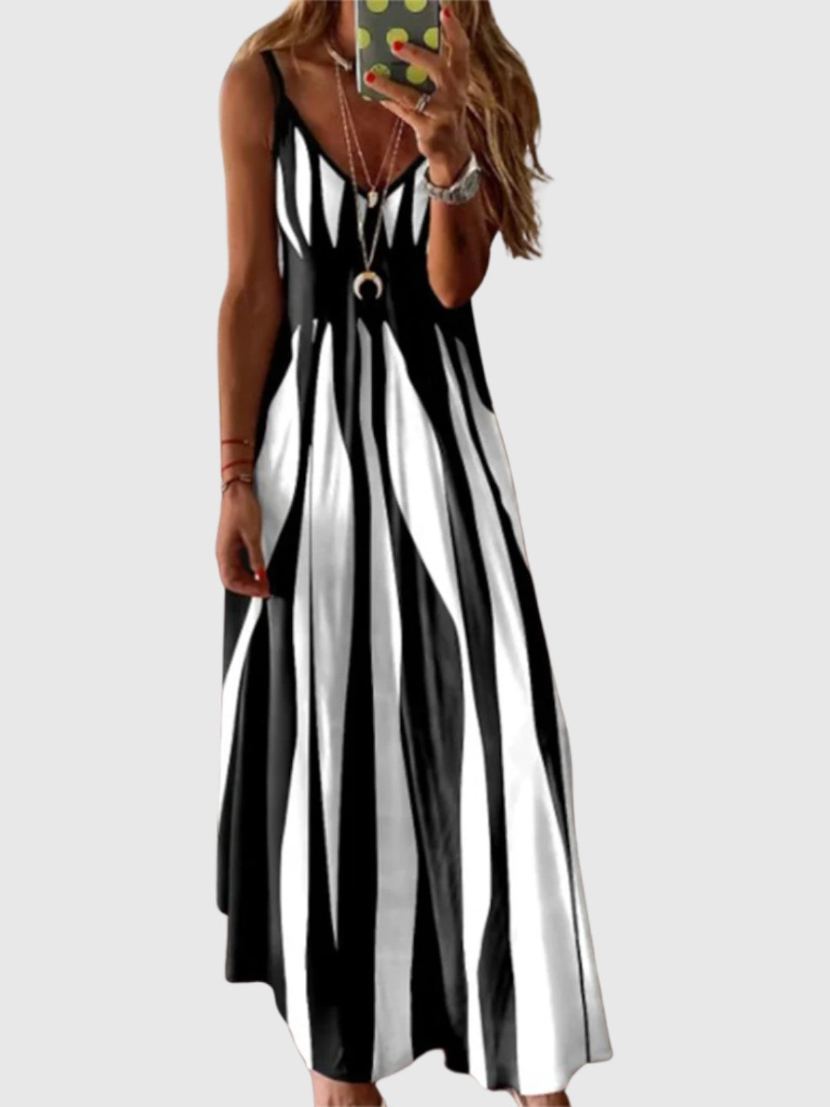 Elina Sleeveless Striped Maxi Dress