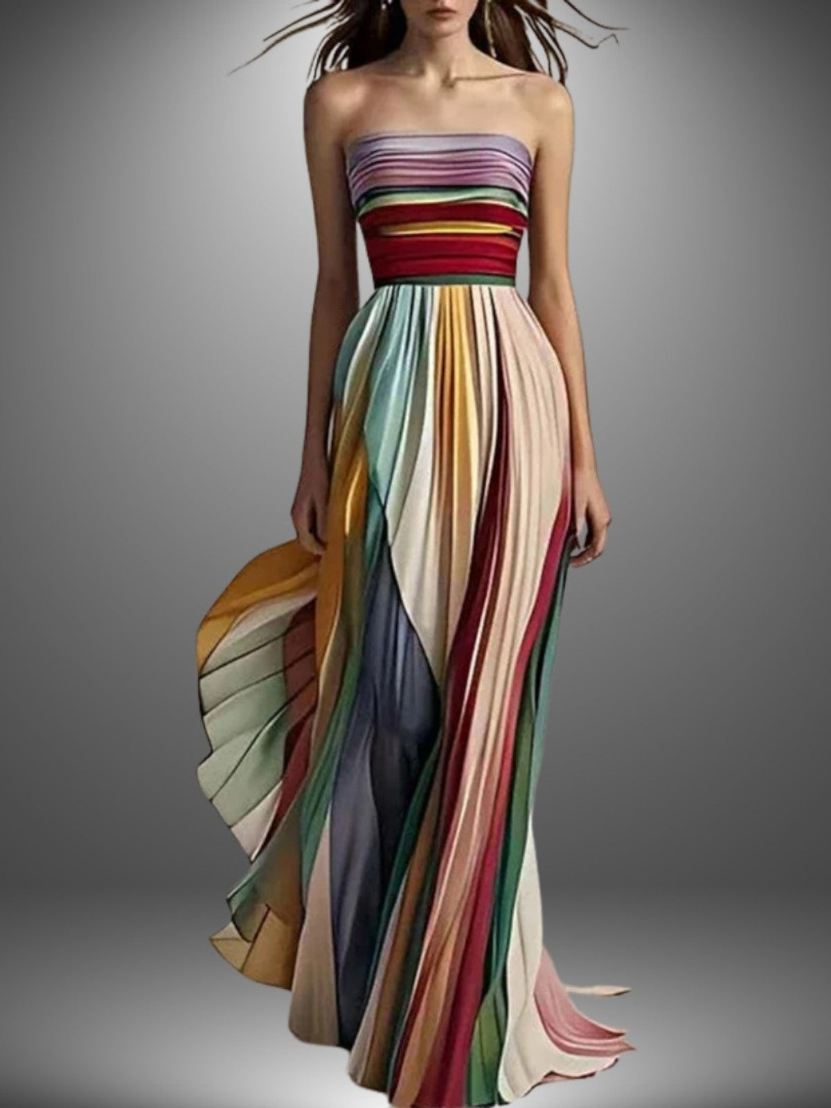 Amara Striped Tube Top Maxi Dress