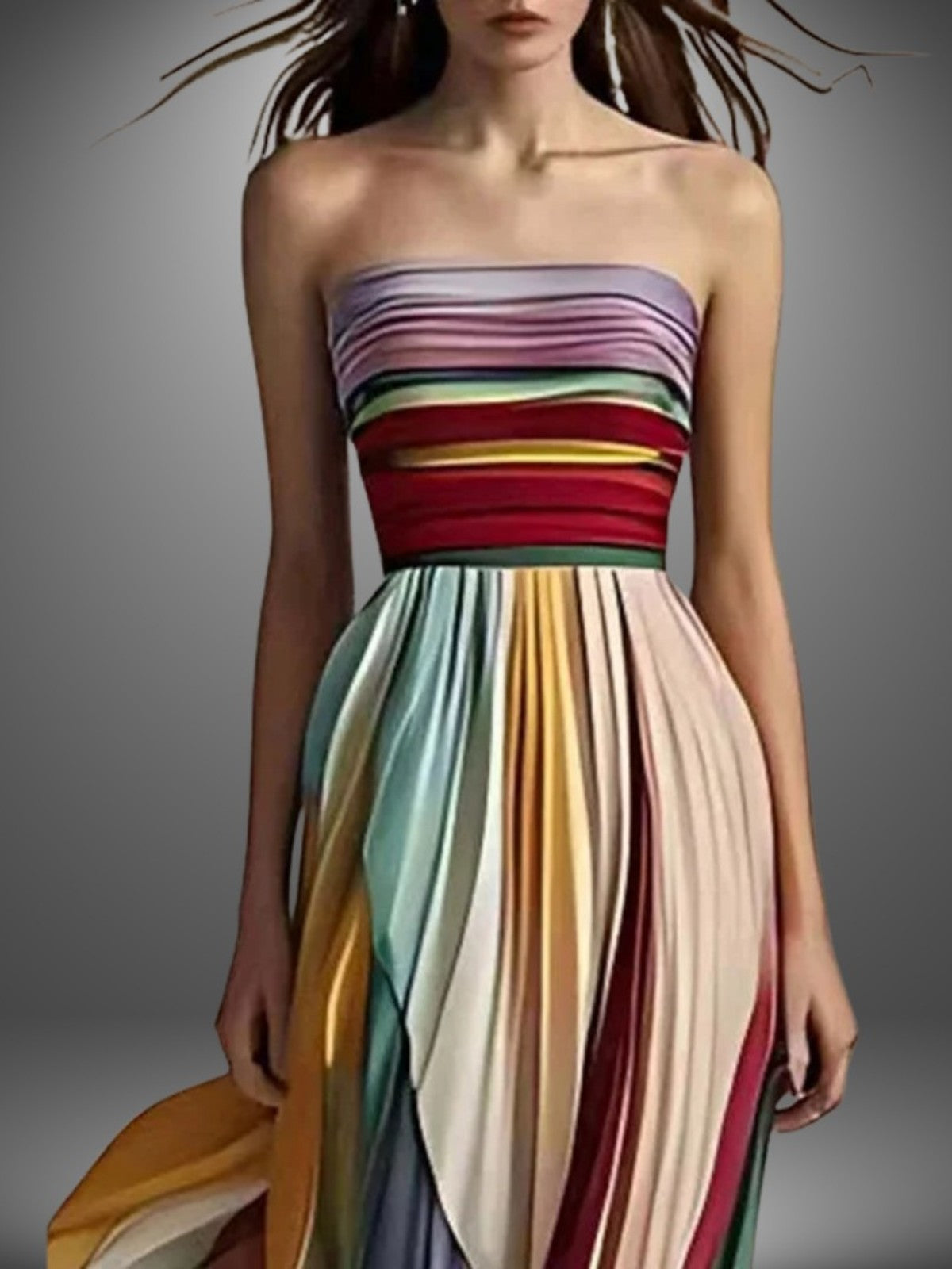 Amara Striped Tube Top Maxi Dress