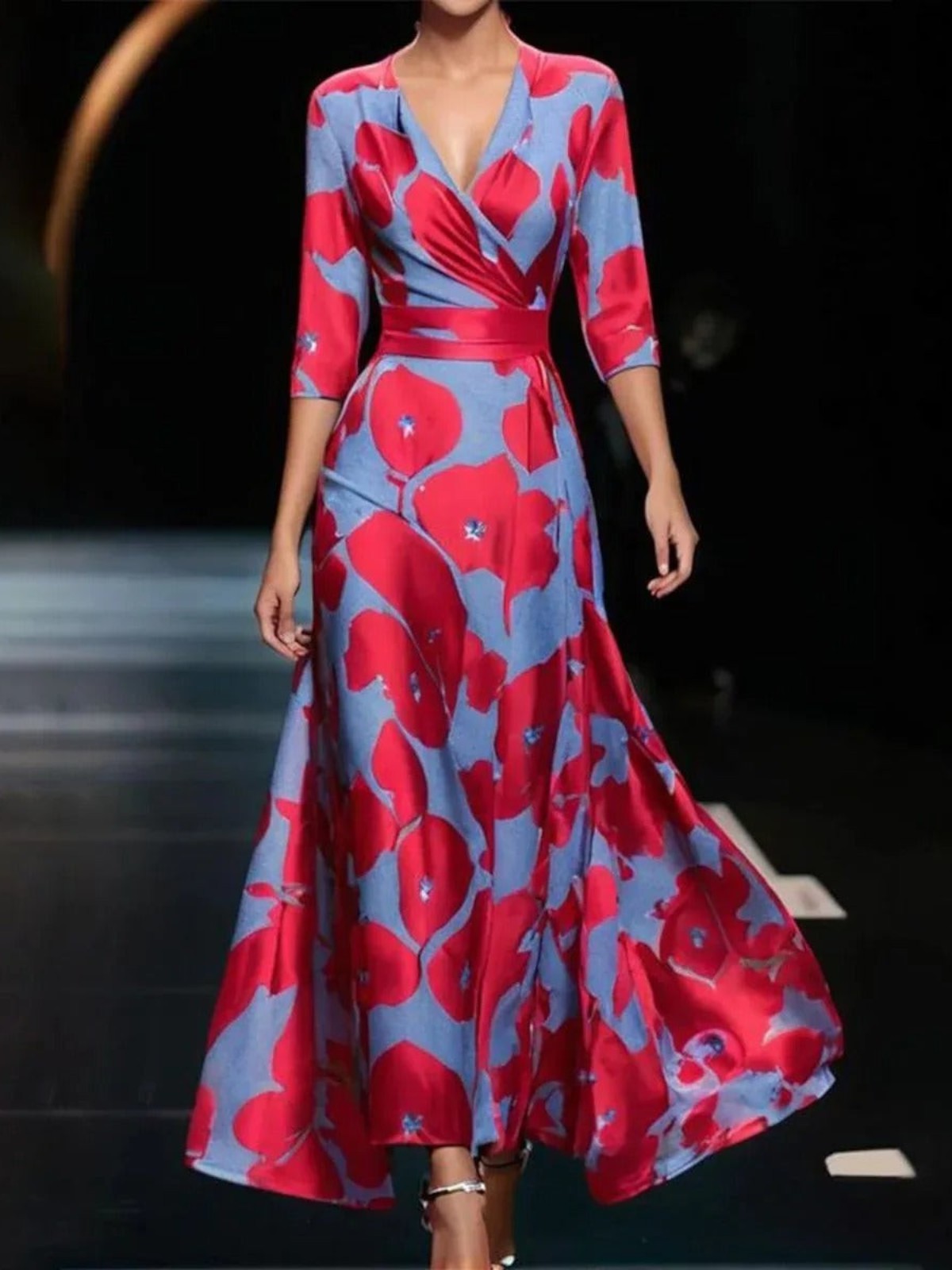 Sienna Printed High Waist Midi Dress