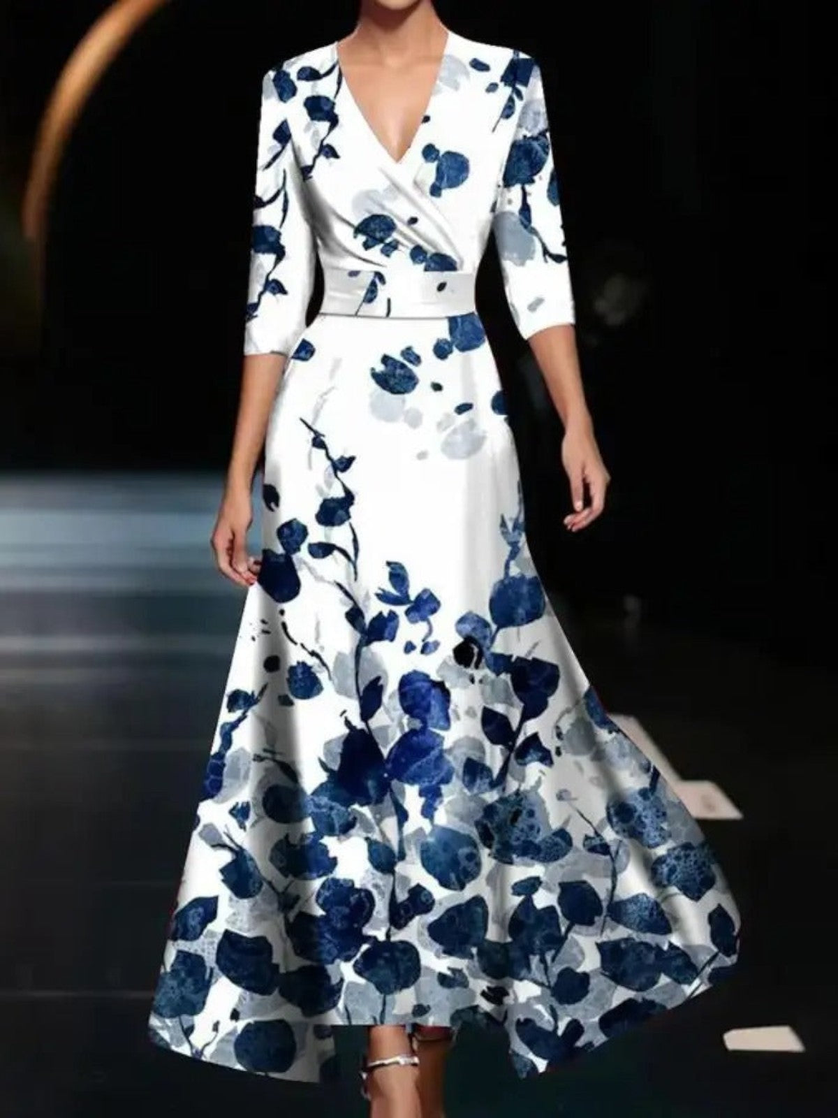 Sienna Printed High Waist Midi Dress