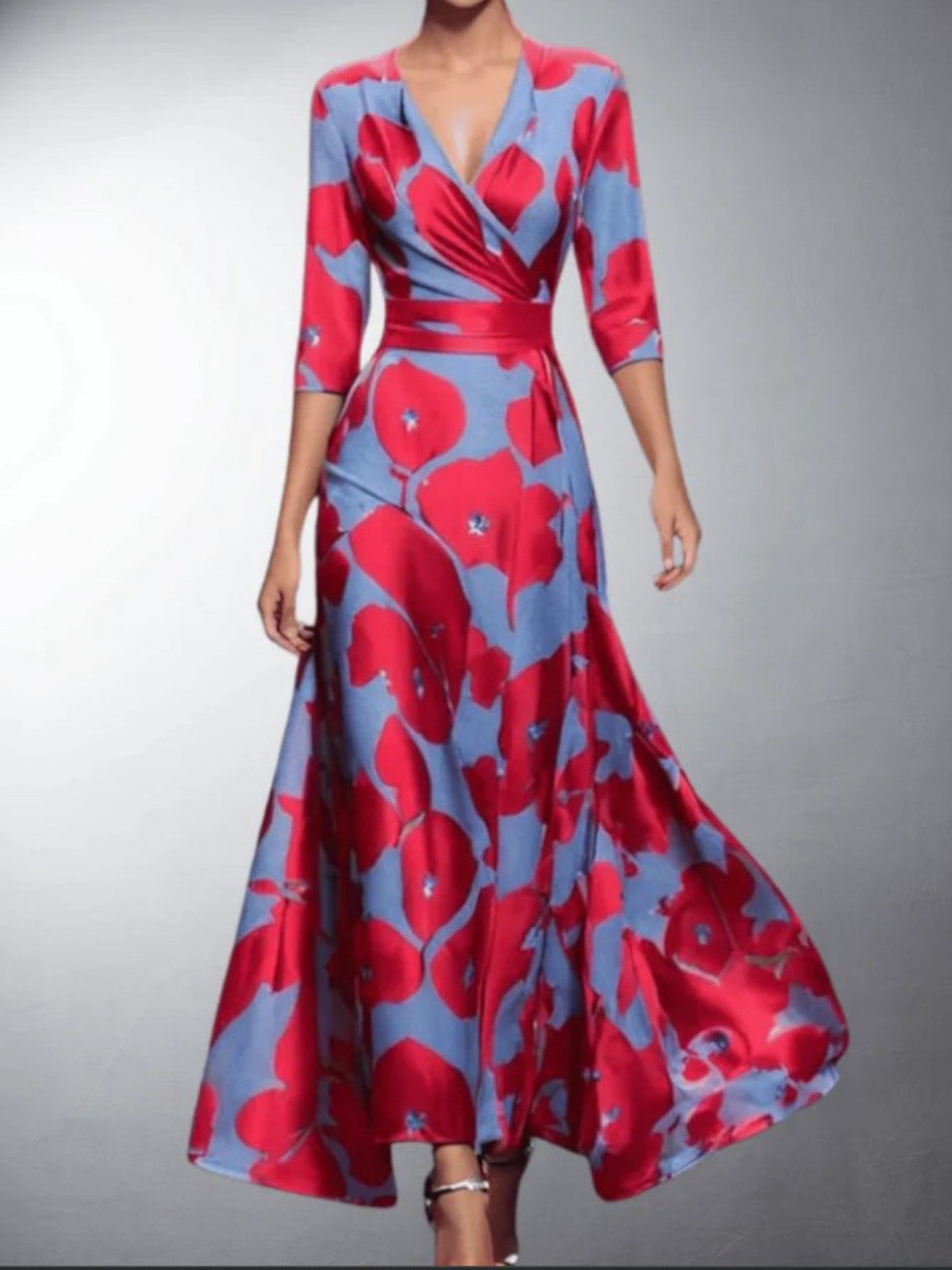 Isla Floral V-Neck Maxi Dress