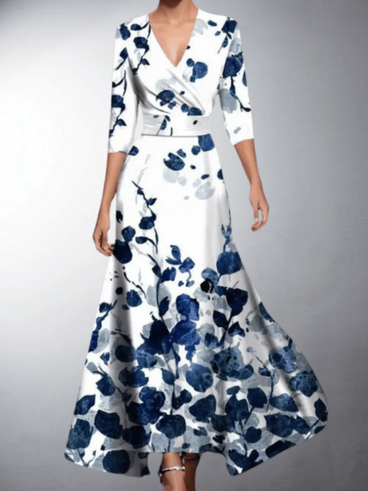 Isla Floral V-Neck Maxi Dress