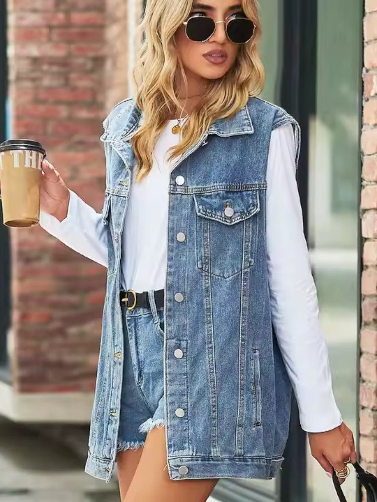 Mira Autumn Retro Denim Vest Jacket