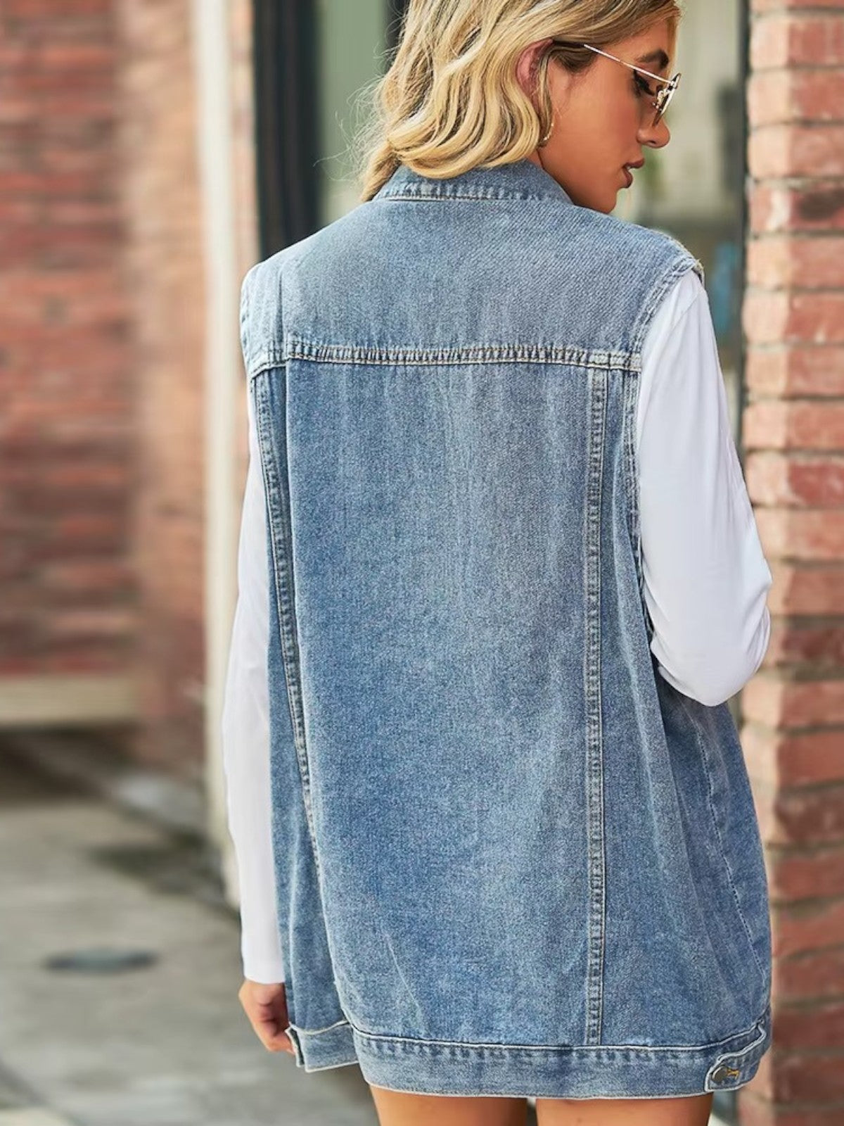 Mira Autumn Retro Denim Vest Jacket