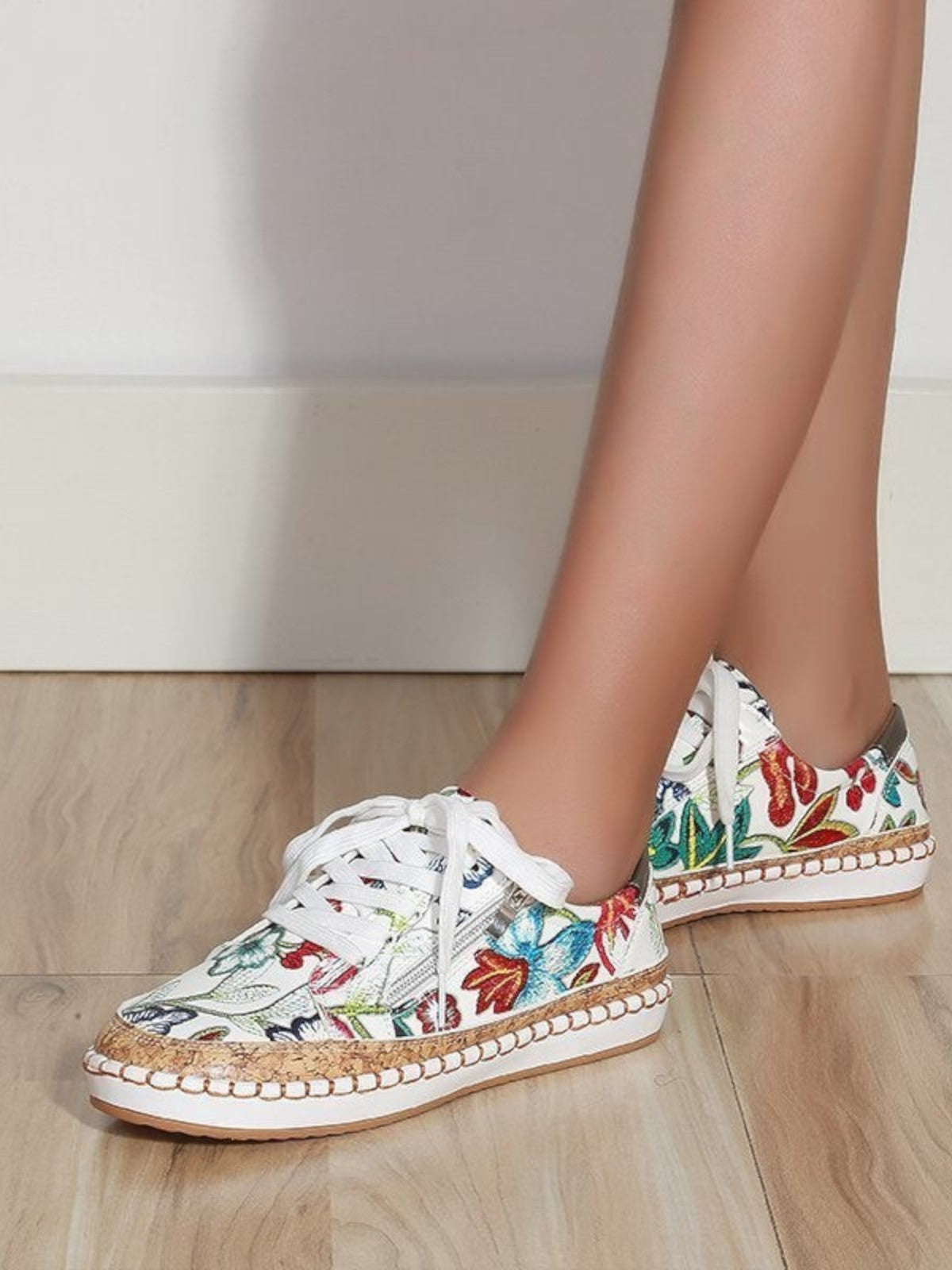 Plush Bloom Floral Sneakers