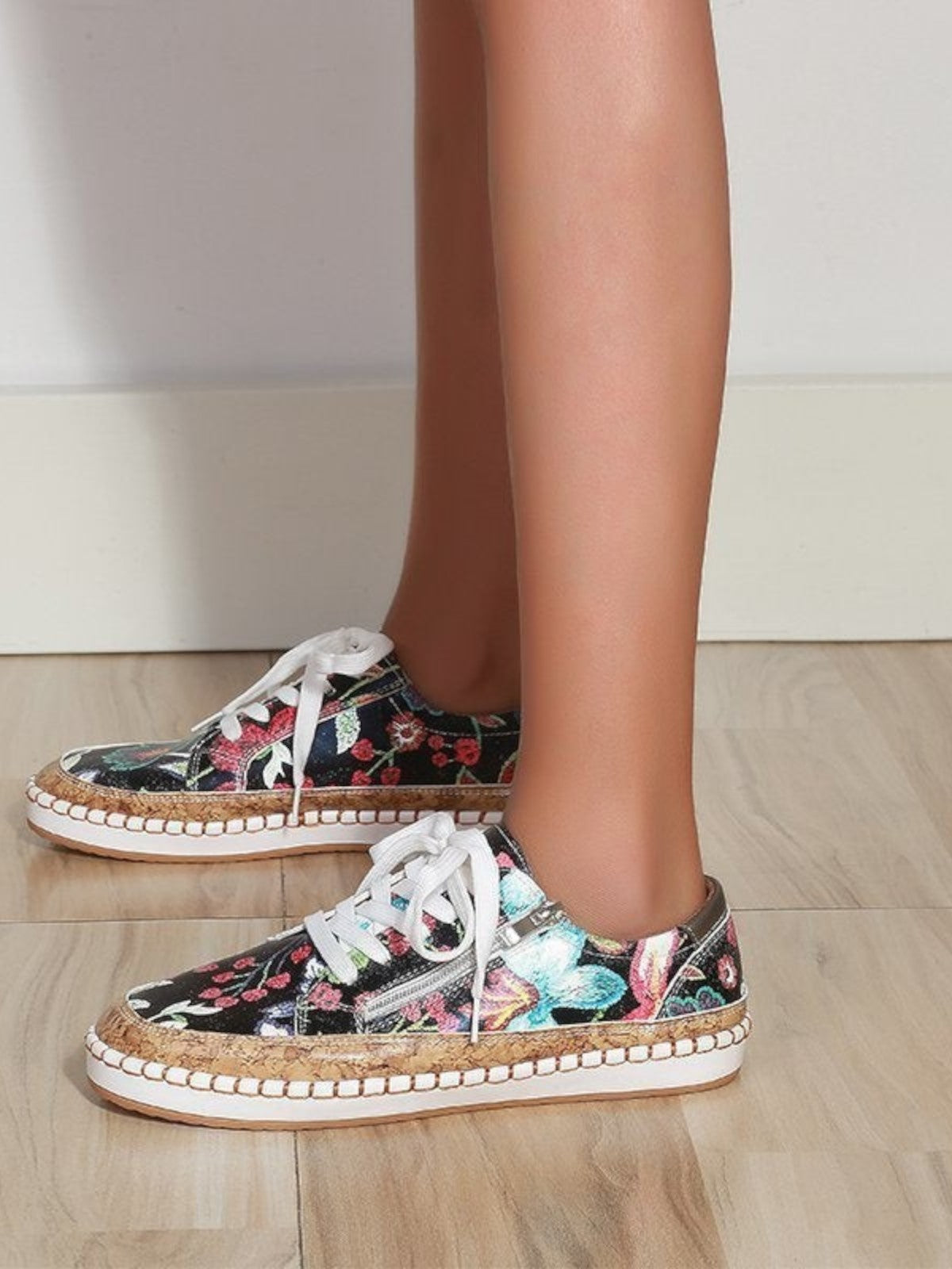 Plush Bloom Floral Sneakers