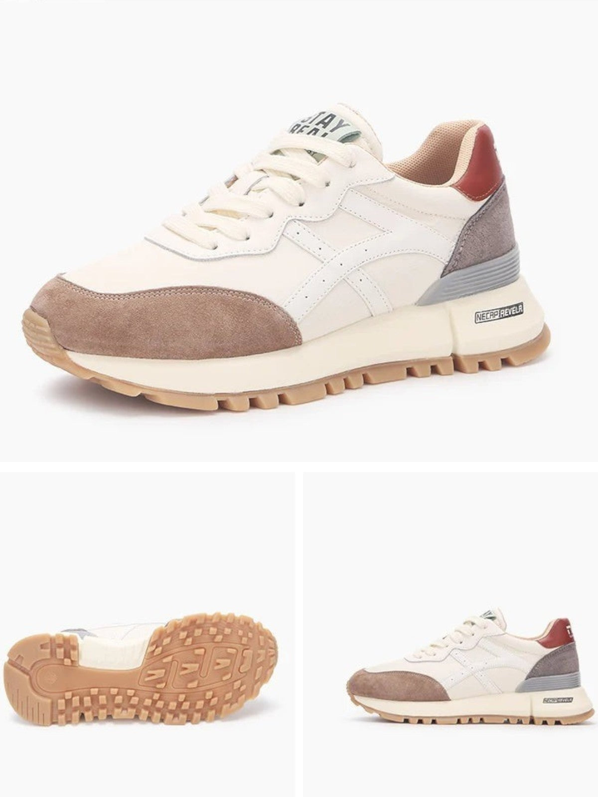 Zarda Vintage Apricot Leather Sneakers