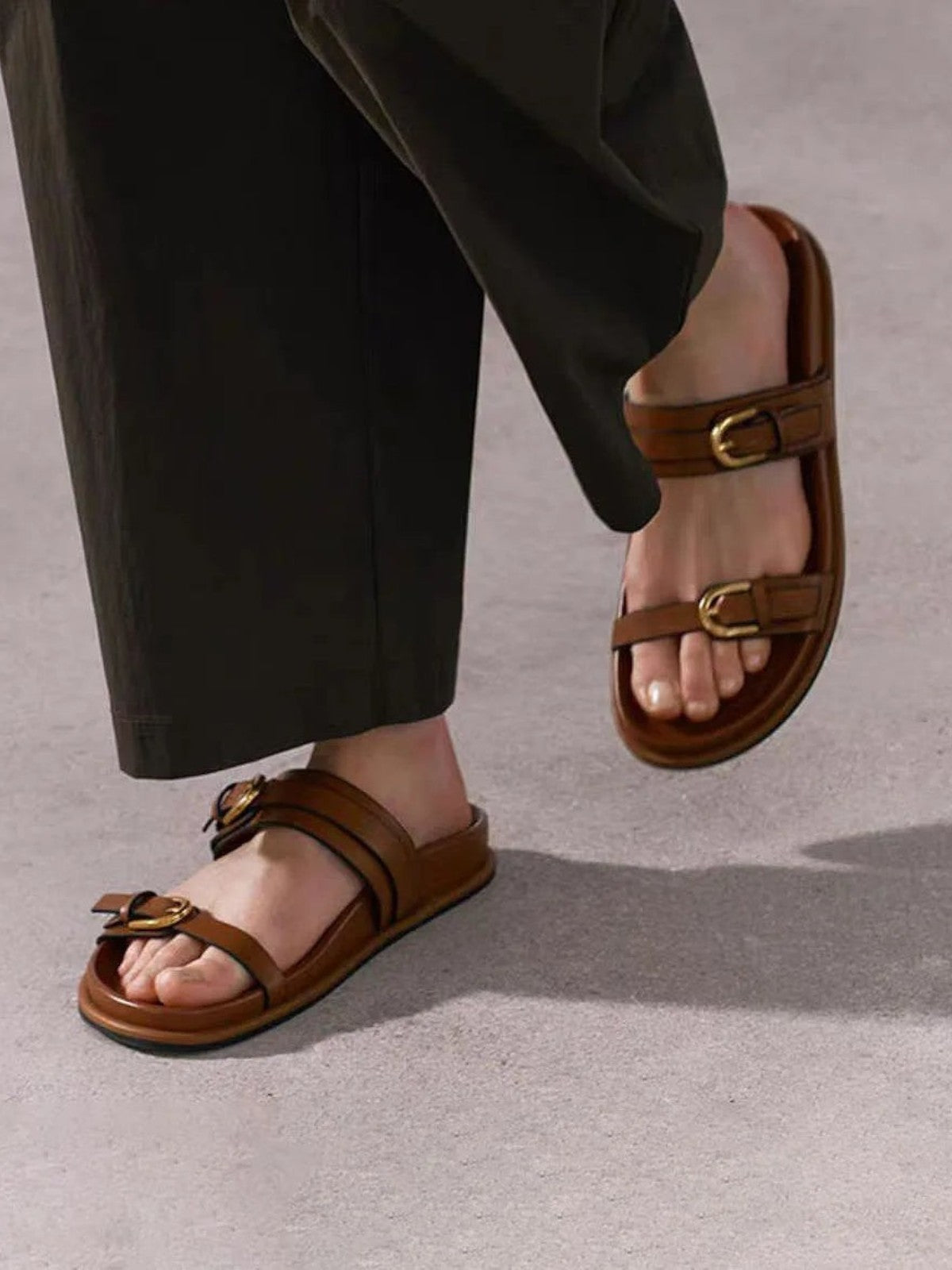 Akaso Vegan Leather Strap Sandals