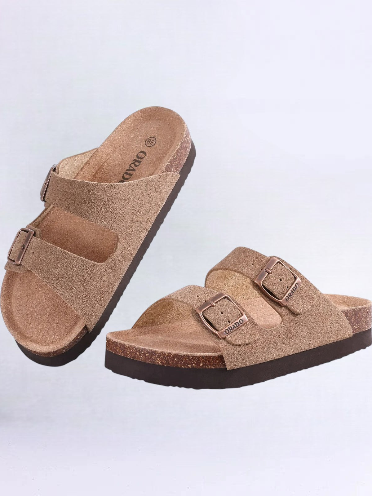 Orado Suede Cork Sole Sandals