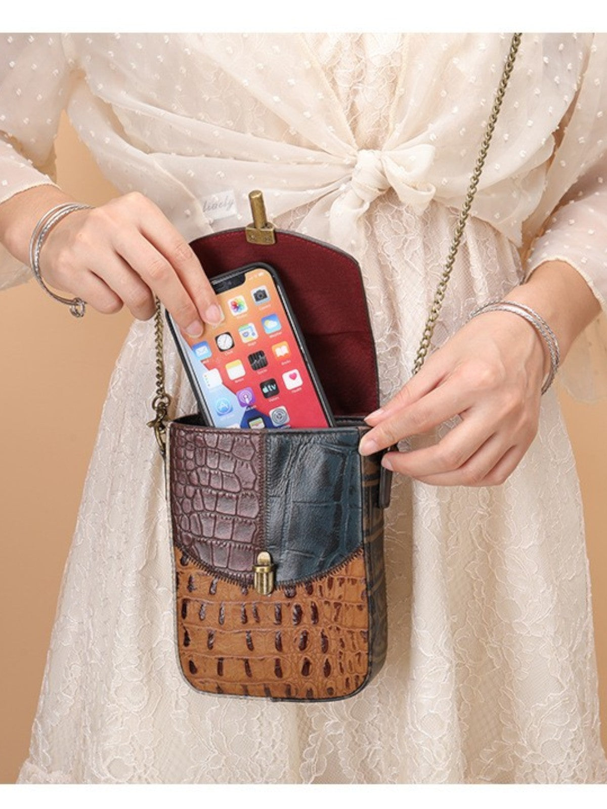 Arden Genuine Leather Women’s Ethnic Style Crossbody Bag