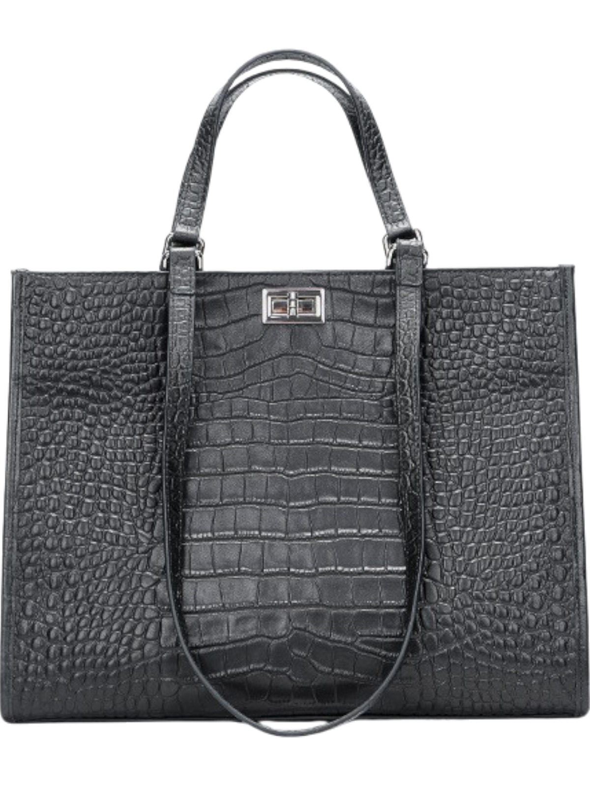 Nora Crocodile-Embossed Leather Tote Bag