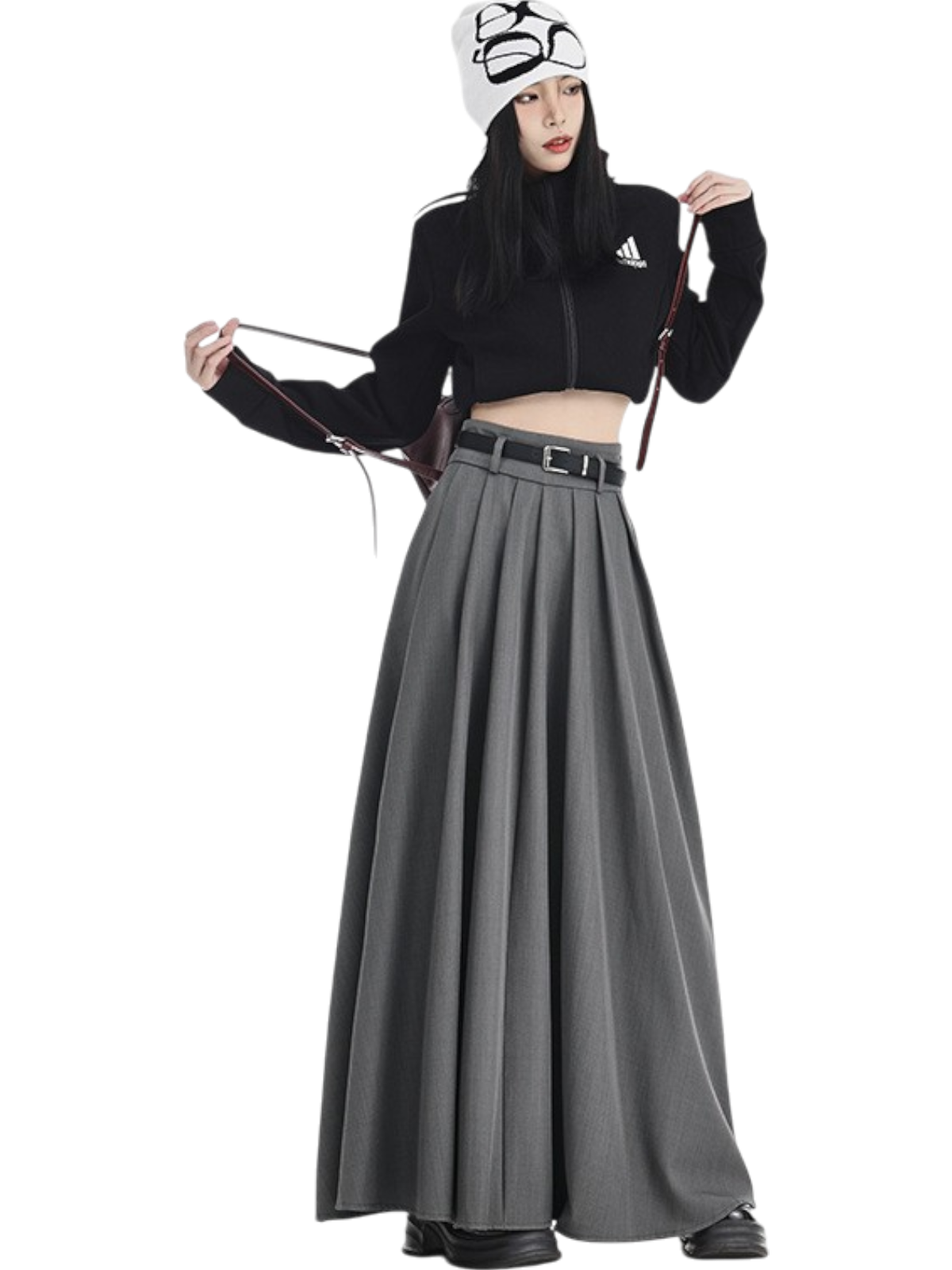 Mira Pleated Split Maxi Skirt