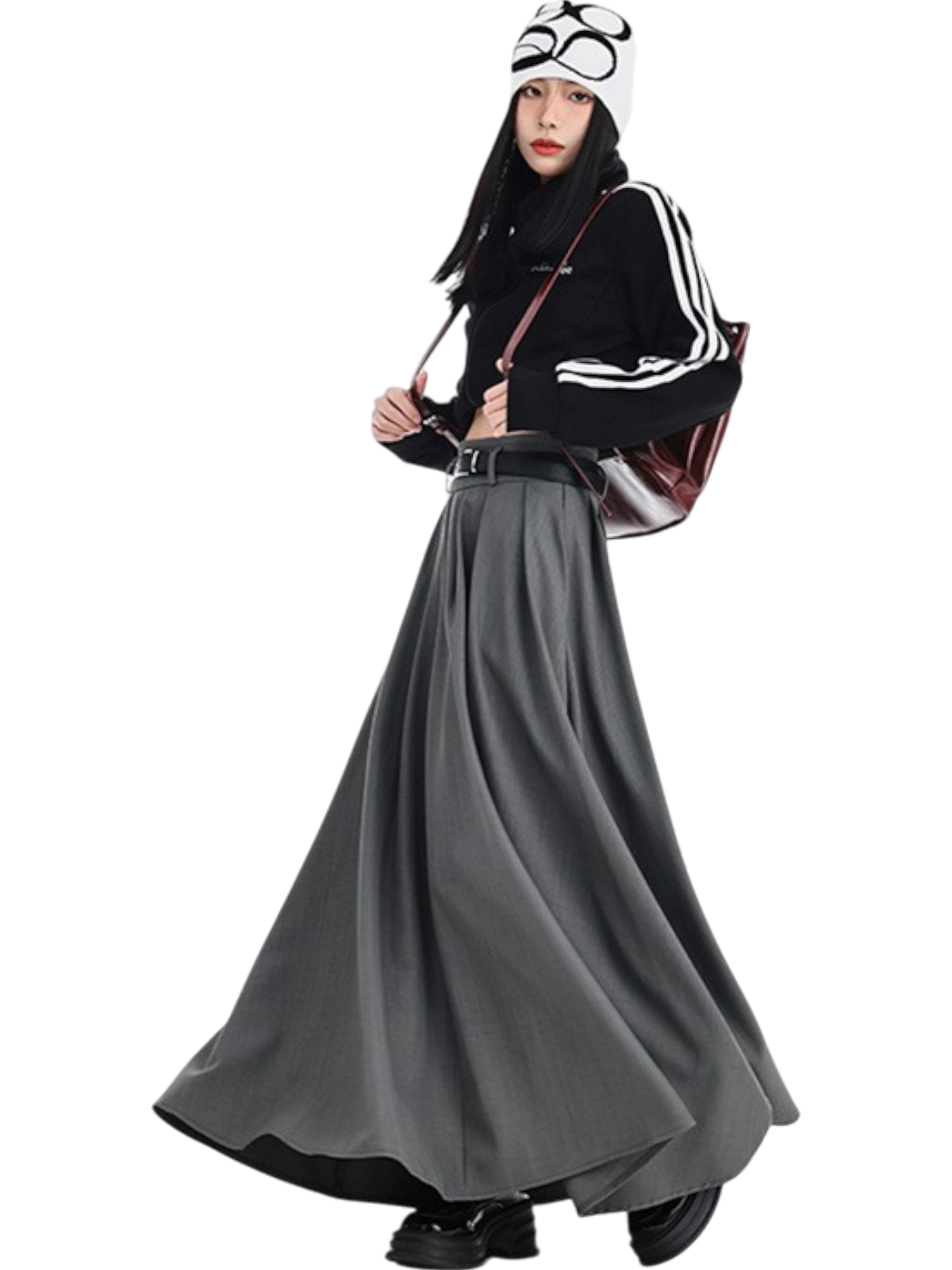 Mira Pleated Split Maxi Skirt