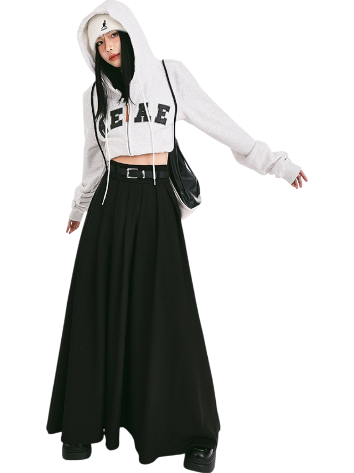 Mira Pleated Split Maxi Skirt