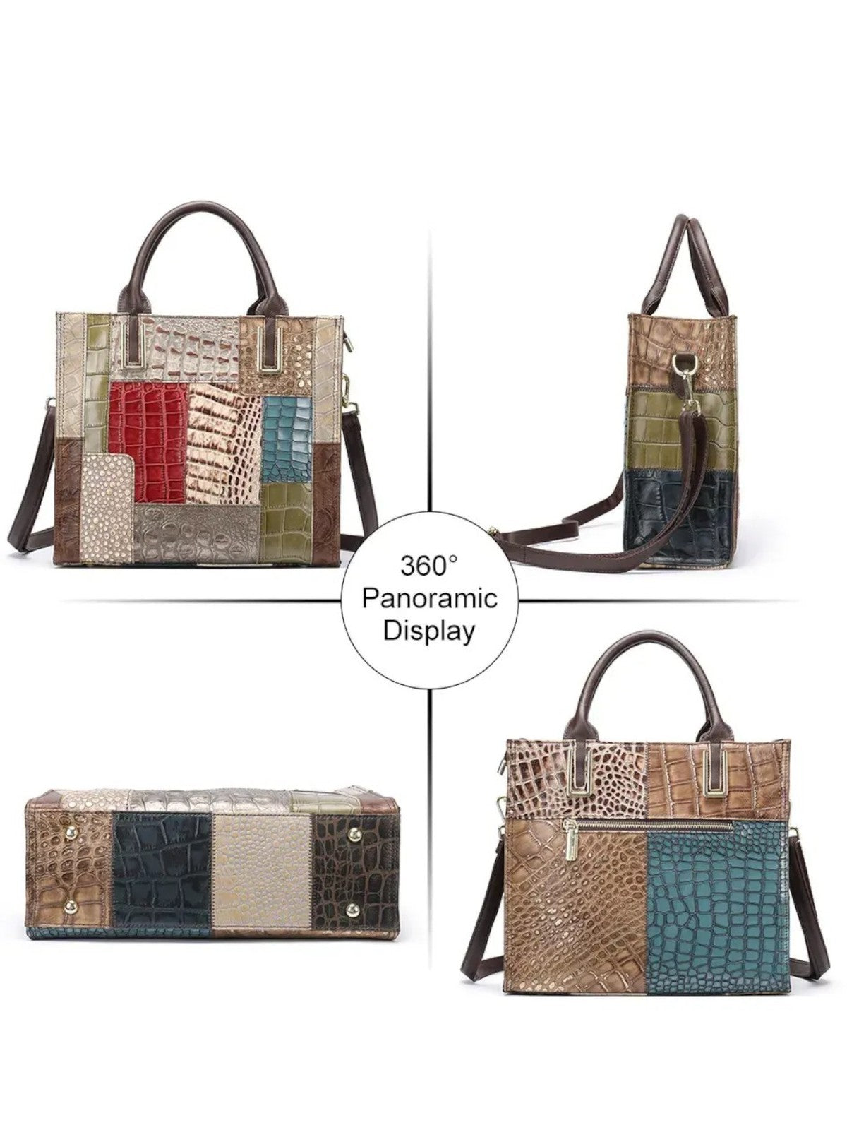 Nora Leather Patchwork Tote Bag