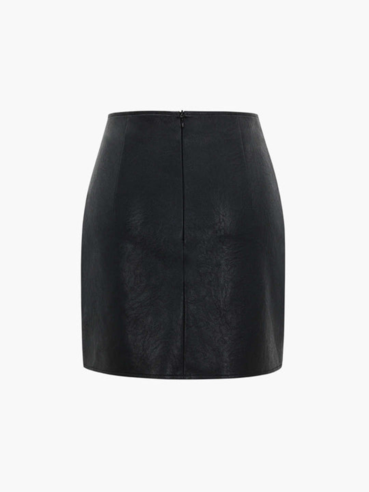 Lila Faux Leather Patchwork Pleated Mini Skirt