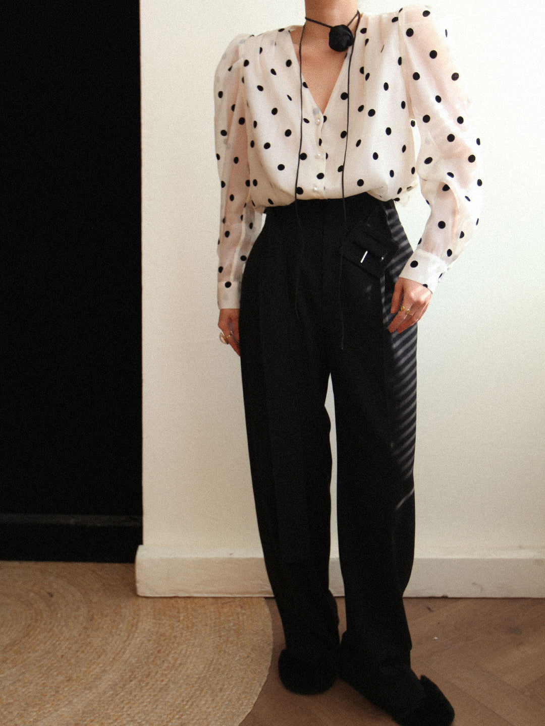 Sophia Polka Dot Sheer Blouse