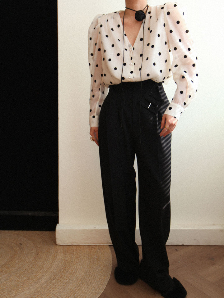 Sophia Polka Dot Sheer Blouse